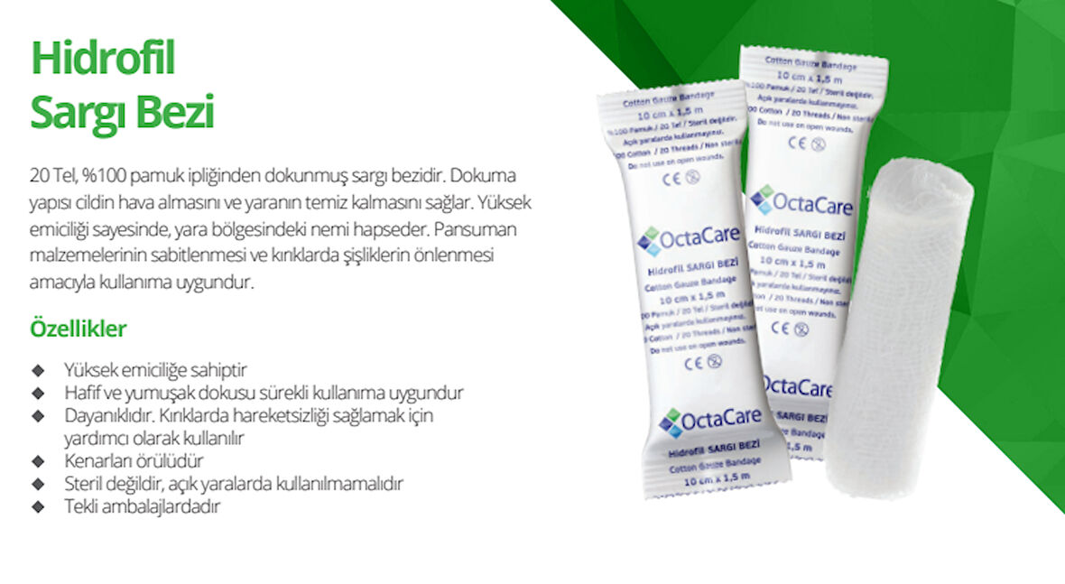Medikalcim  Hidrofil Sargı Bezi 15 cm x 50 m	1 Adet