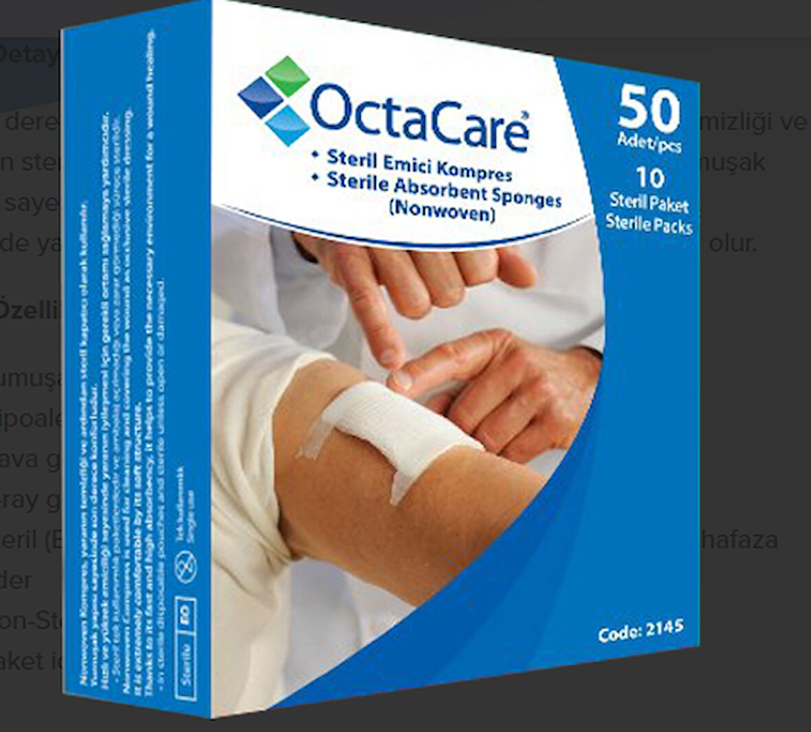 Medikalcim  Steril Emici Kompres (Non-Wowen) 7,5cm x 7,5cm 50 Adet