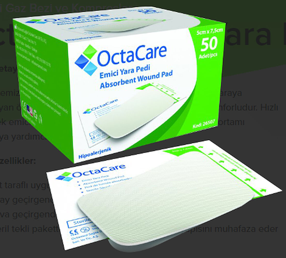 Medikalcim  Emici Yara Pedi 5 cm x 7,5 cm 50 Adet