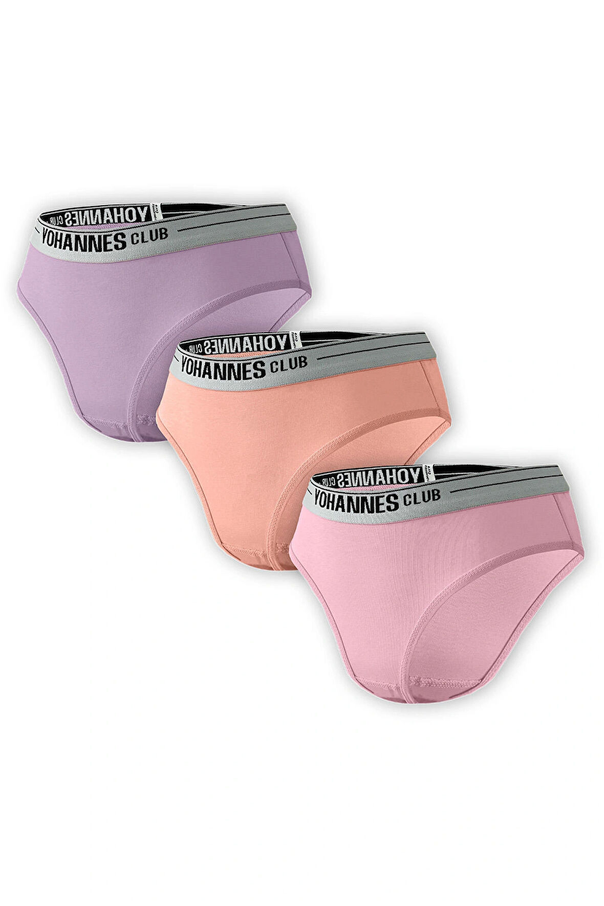 Yohannes Club, Kız Çocuk, Pamuklu Slip Külot, 3'lü Paket, Karışık Renkli