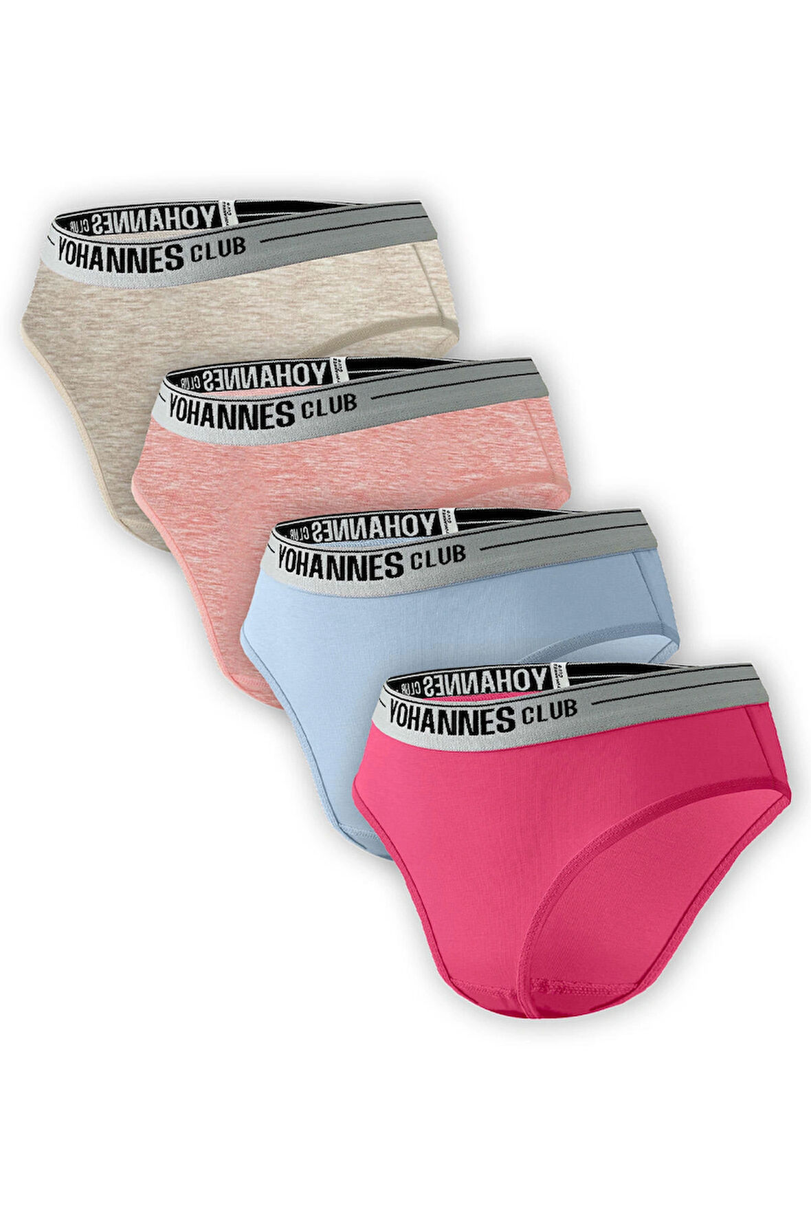 Yohannes Club, Kız Çocuk, Pamuklu Slip Külot, 4'lü Paket, Karışık Renkli