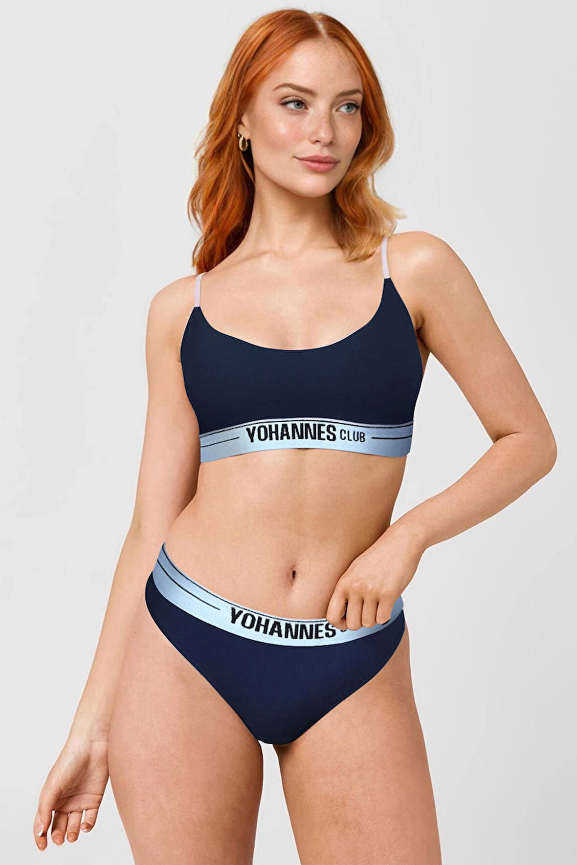 Yohannes Club, Kadın Pamuklu İç Çamaşırı Takımı, Renk Seçenekli, (Bralet-Kemerli Bikini Slip)