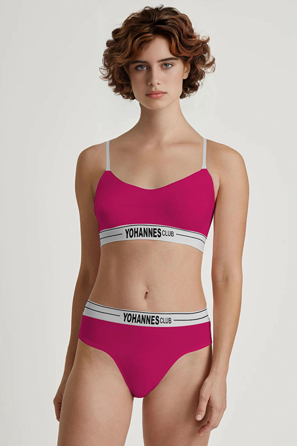 Yohannes Club, Kadın Pamuklu İç Çamaşırı Takımı, Renk Seçenekli, (Bralet-Kemerli Hipster Külot)