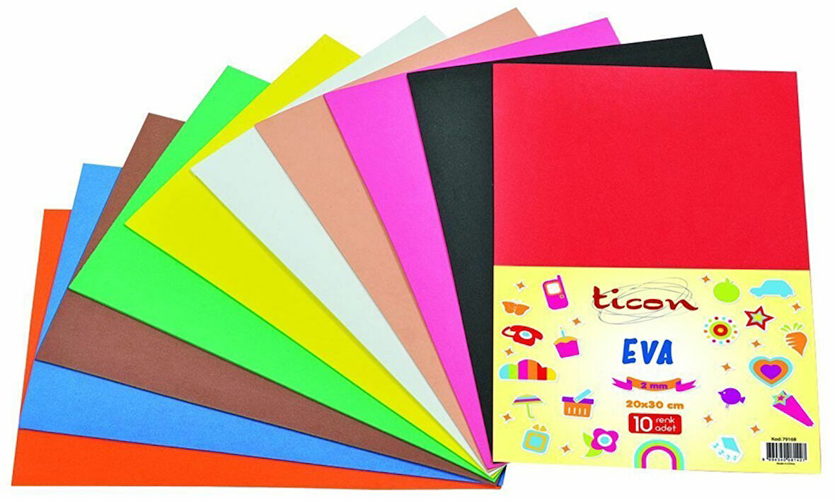 Ticon Eva A4 10Lu Düz Renkli eva - 3 paket