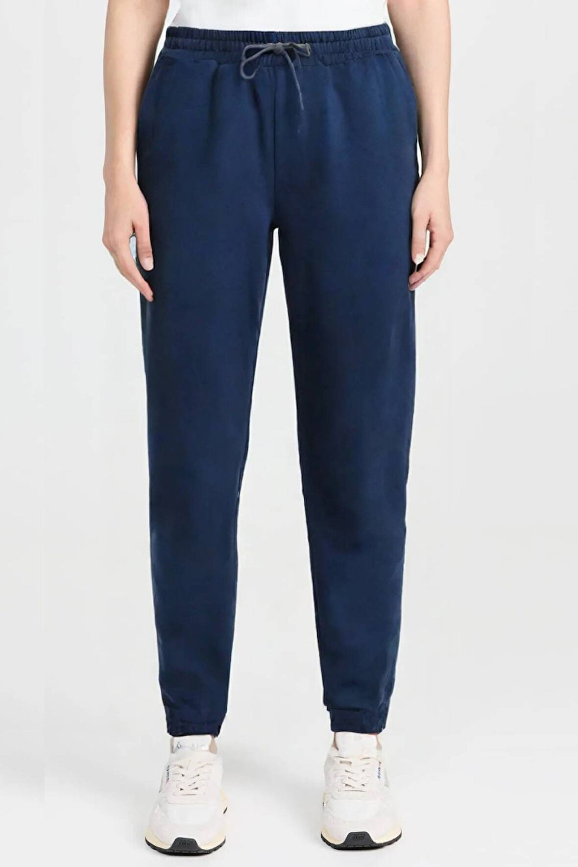 Lacivert - L Kadın Standart Fit Beli ve Paçası Lastikli Basic Jogger Eşofman Altı - 3 İplik