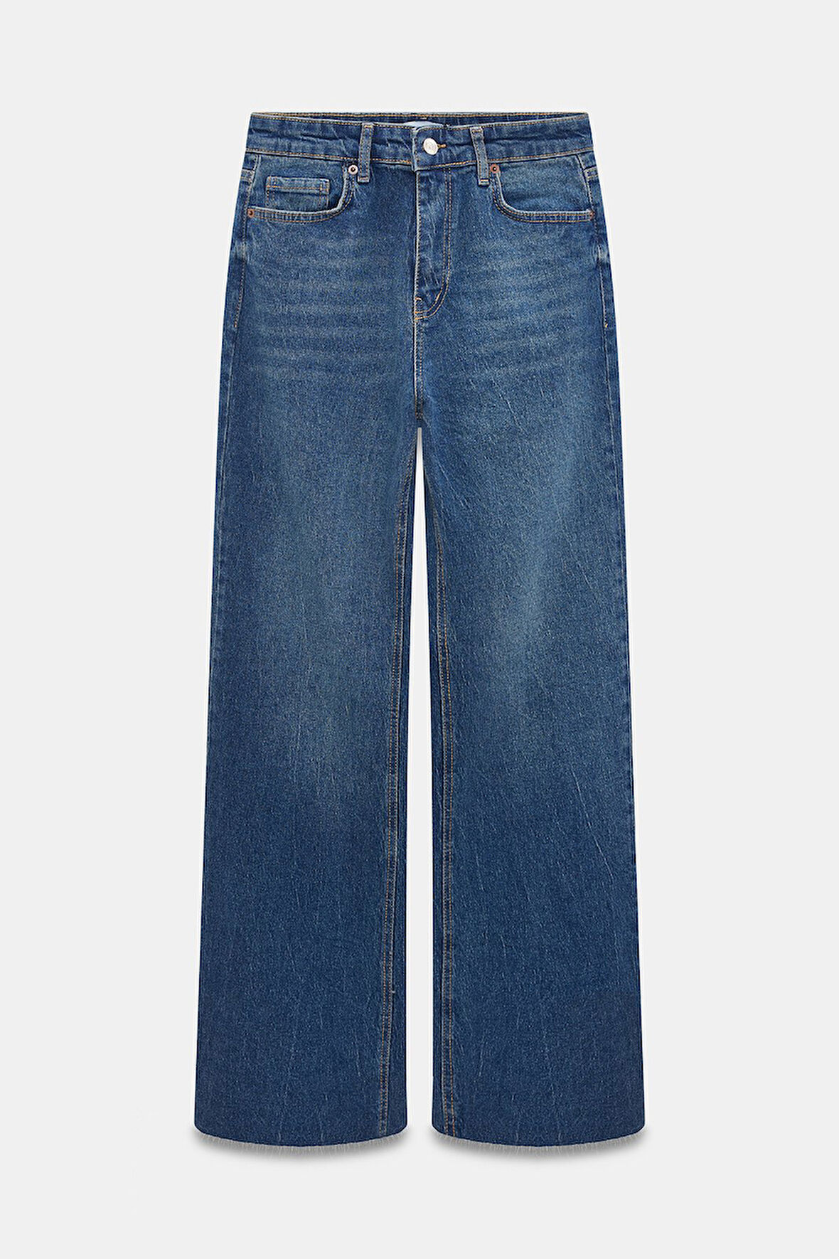 Mavi - 40 Kadın Yüksek Bel Wide Leg Ham Paça (Kesik) Jean Pantolon - Street Style