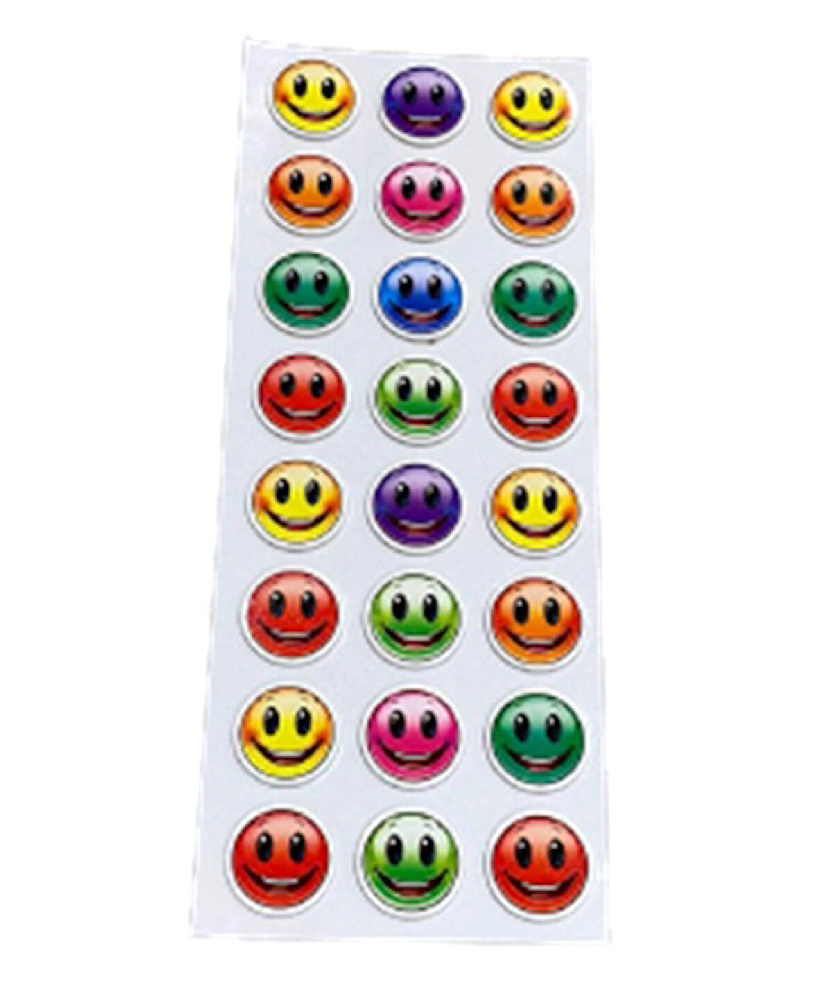 Ticon Puffy Sticker Gülen Yüz Renkli - 6 adet