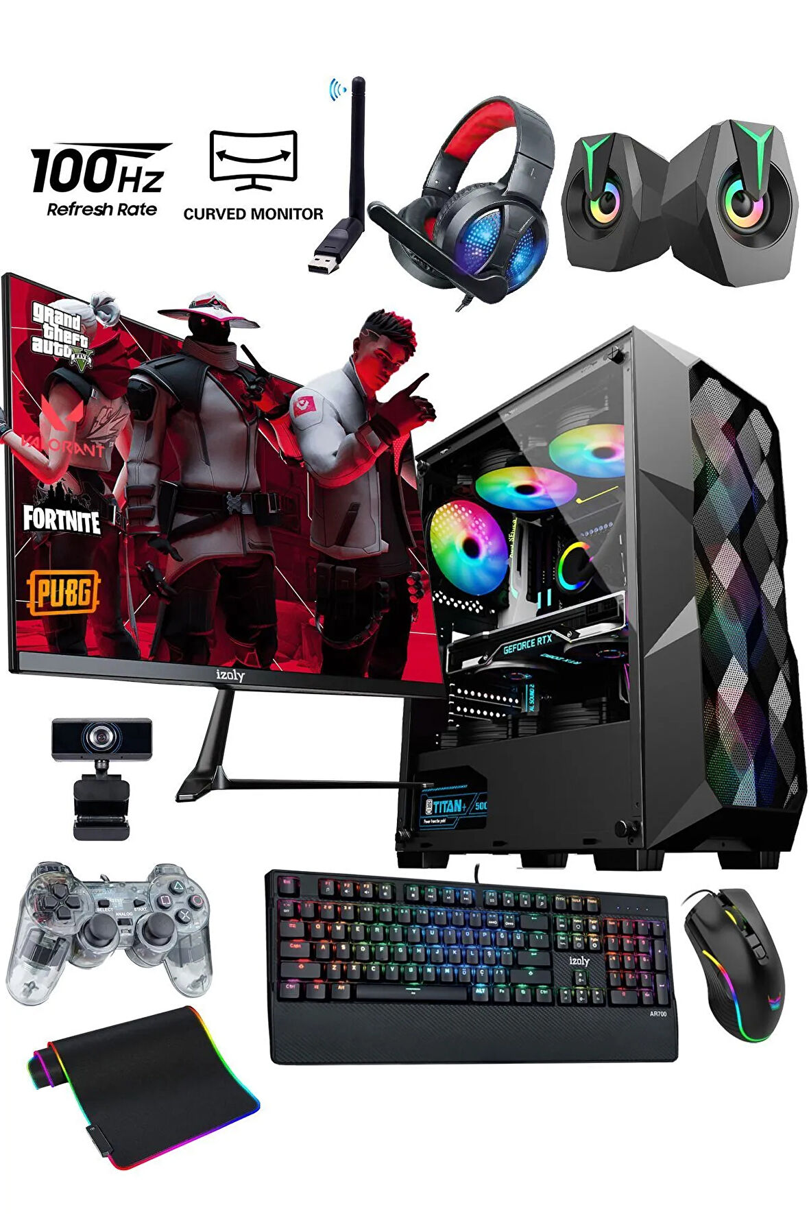 Mintra Commander Ryzen 5 5512 16GB 512GB M.2 NVMe GTX1660S 6GB 24" Oyuncu Masaüstü Bilgisayarı