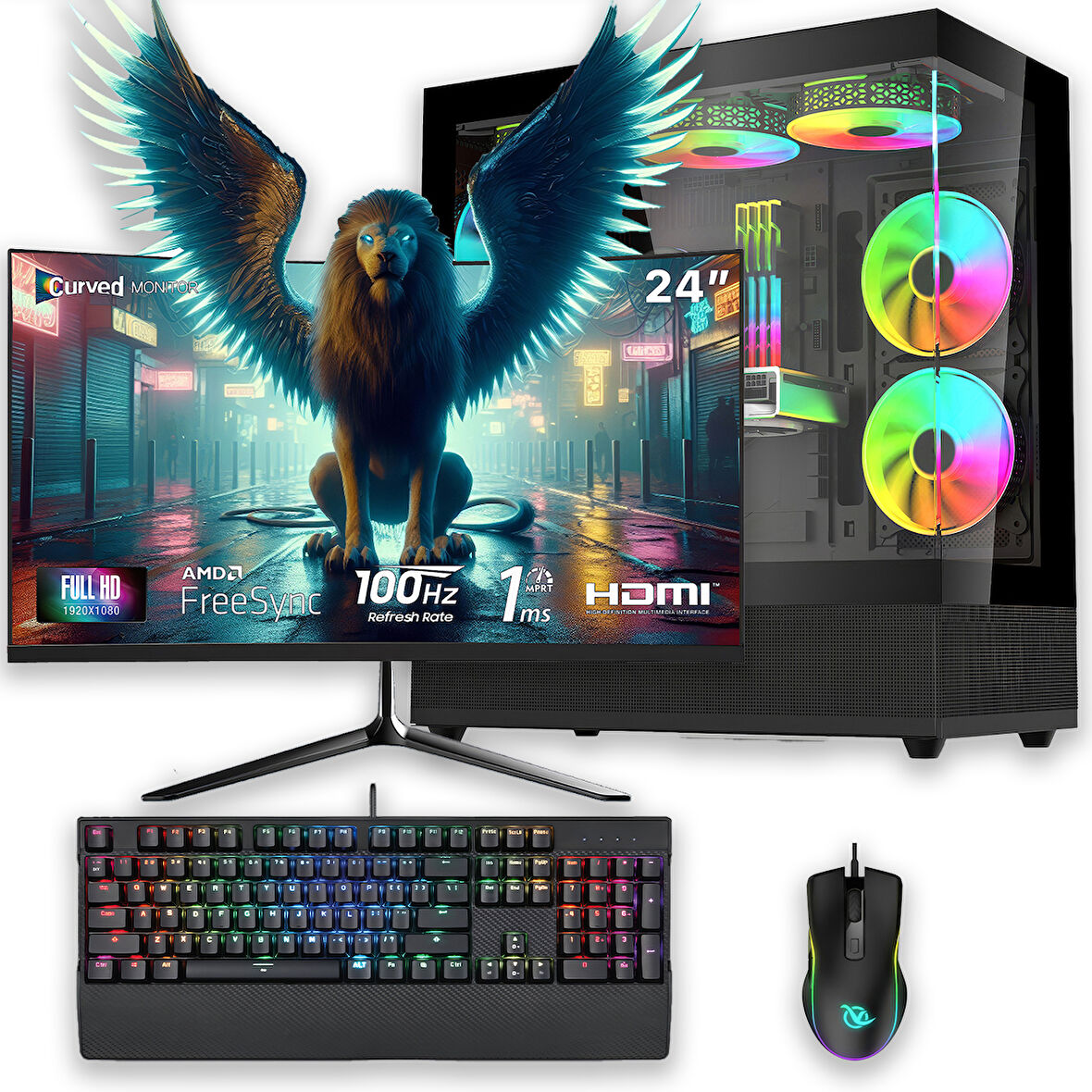e-Vix Eurus i5-12400F 32GB 256GB M.2 NVMe 6800 XT GDDR6 16GB 24" Oyuncu Masaüstü Bilgisayarı