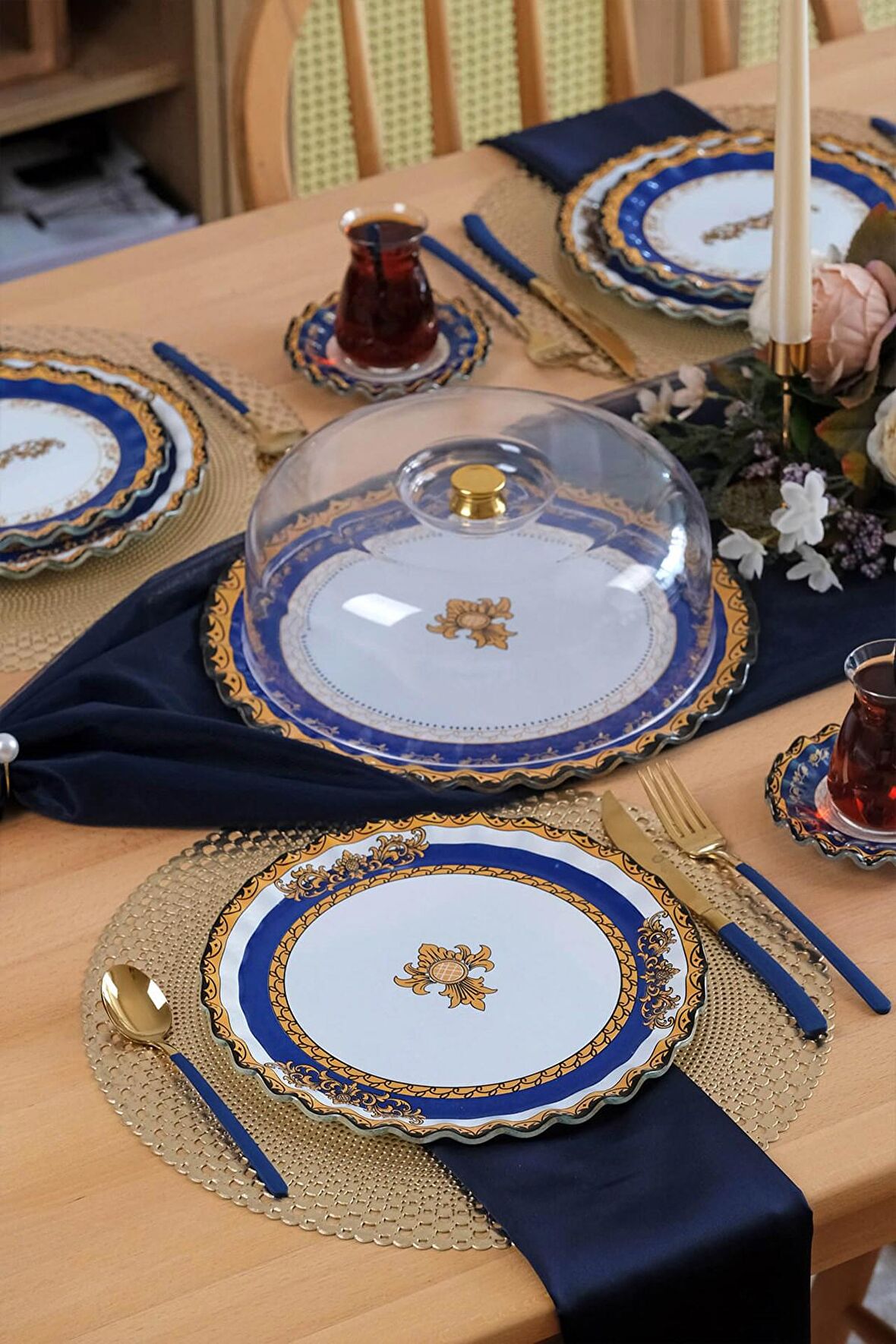 Glore Elegance 6 Kişilik Cam Servis Tabağı Takımı