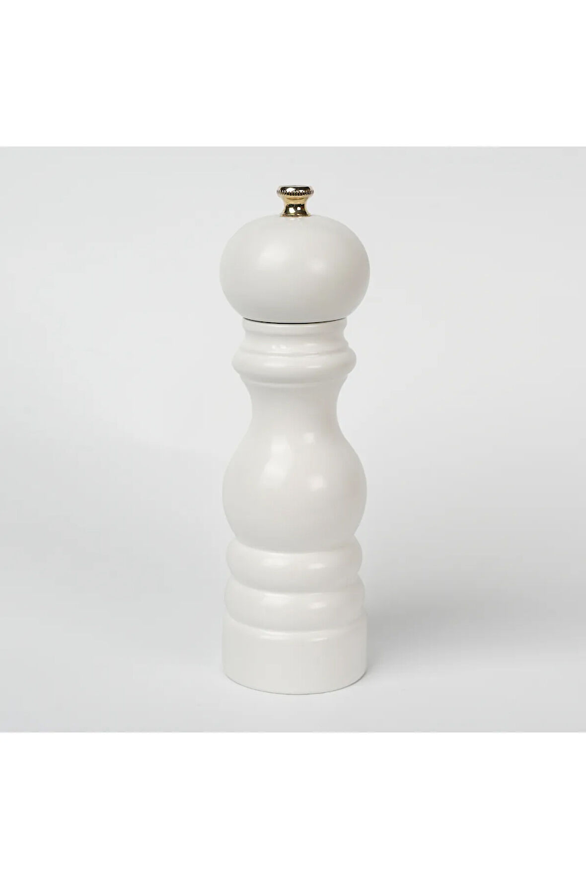Beyaz Ahşap Tuz Ve Karabiber El Değirmeni Öğütücü Grinder 18 Cm