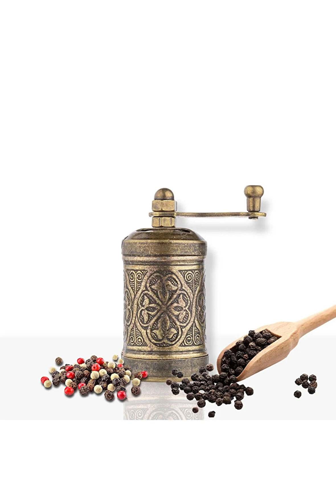 Antik Zamak Karabiber El Değirmeni Öğütücü Grinder 8 Cm