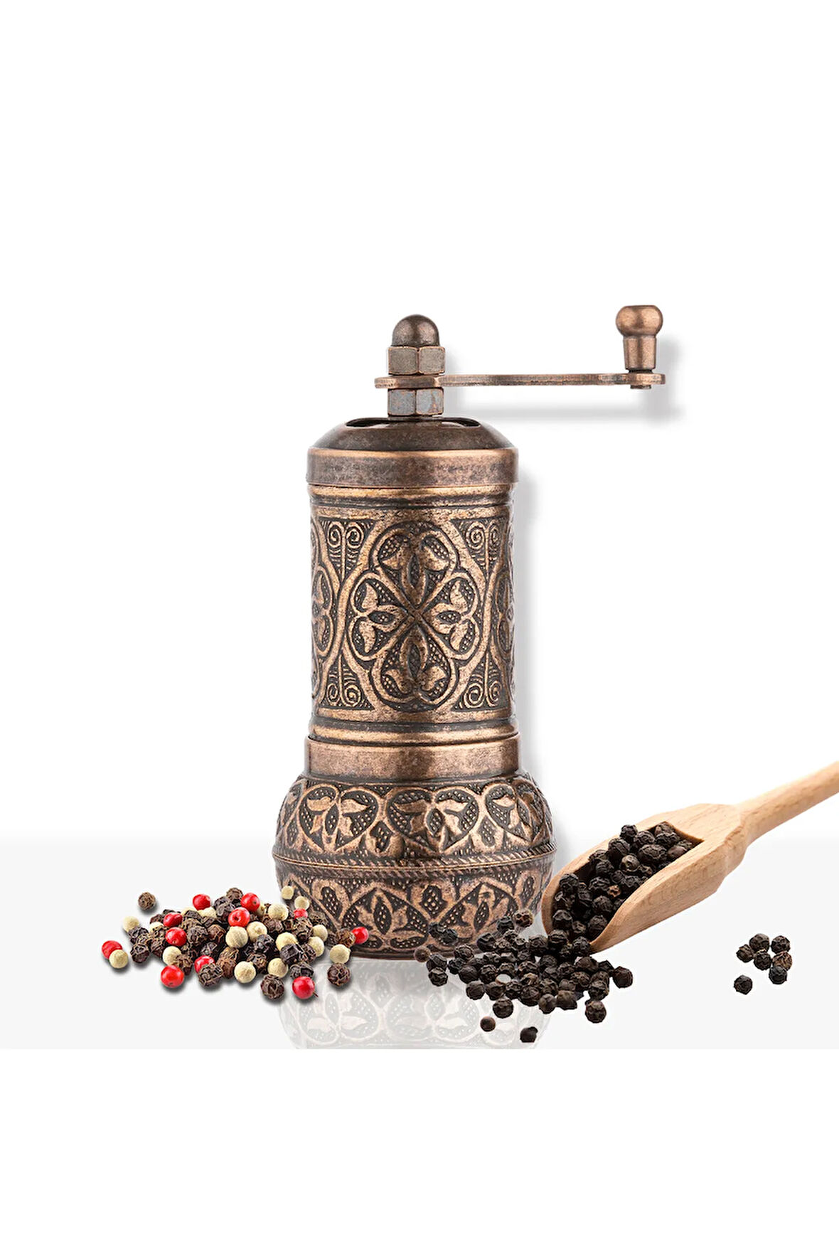 Bakır Renk Zamak Karabiber El Değirmeni Öğütücü Grinder 11 Cm