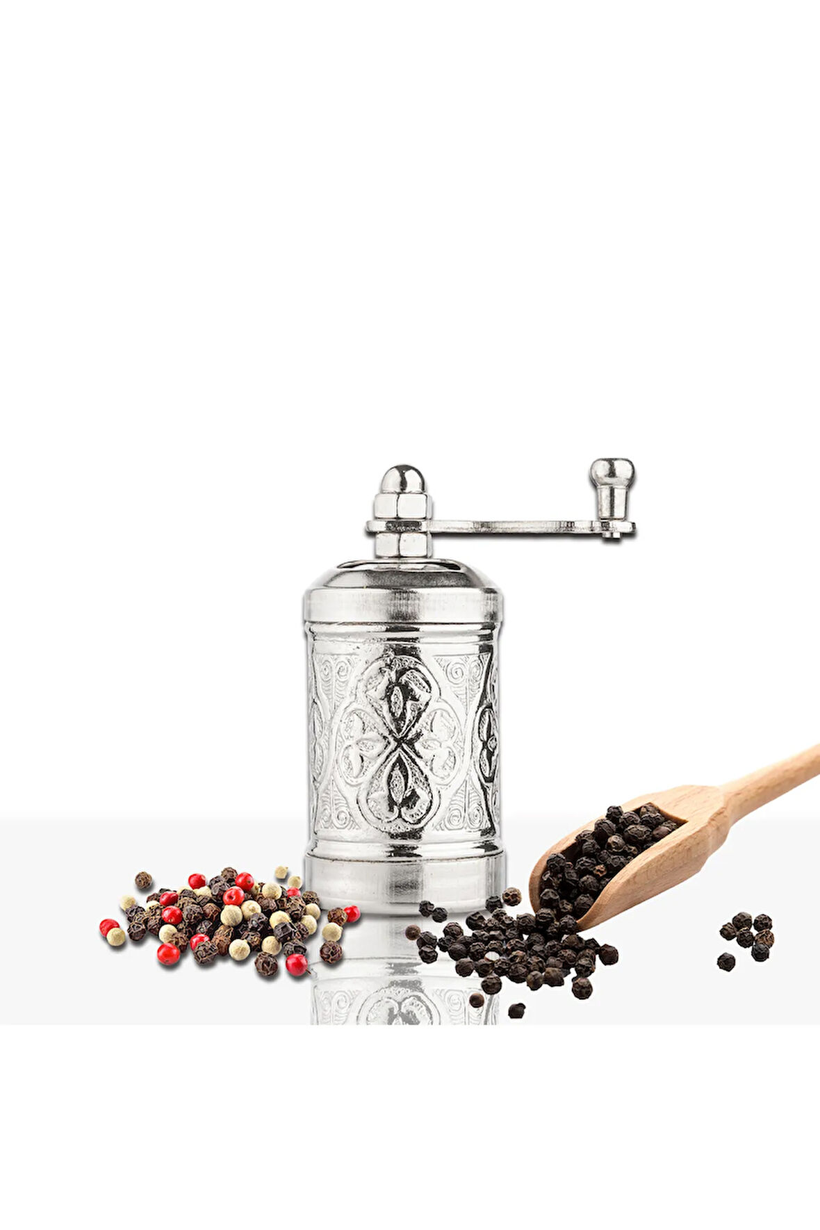 Nikel Zamak Karabiber El Değirmeni Öğütücü Grinder 8 Cm
