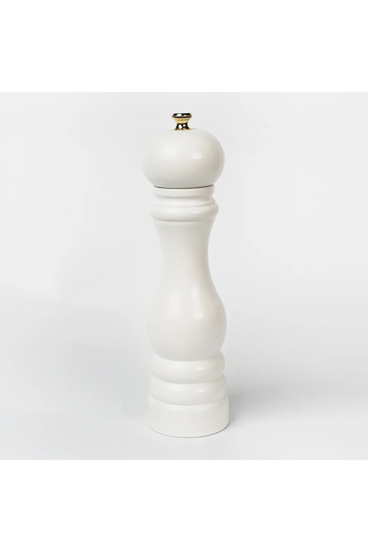 Beyaz Ahşap Tuz Ve Karabiber El Değirmeni Öğütücü Grinder 22 Cm