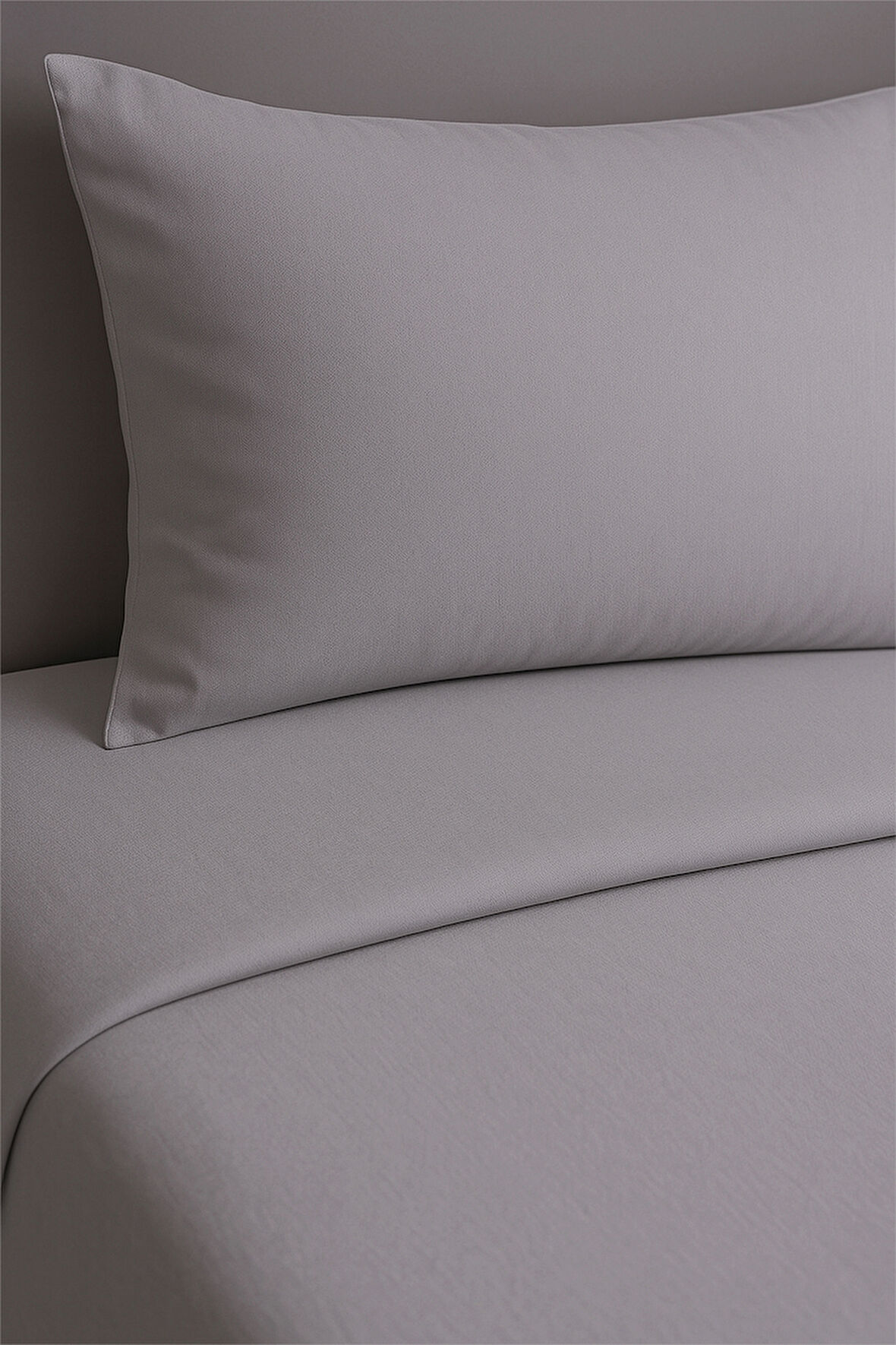 Tek Kişilik Nevresim Takımı Gri %100 Pamuk