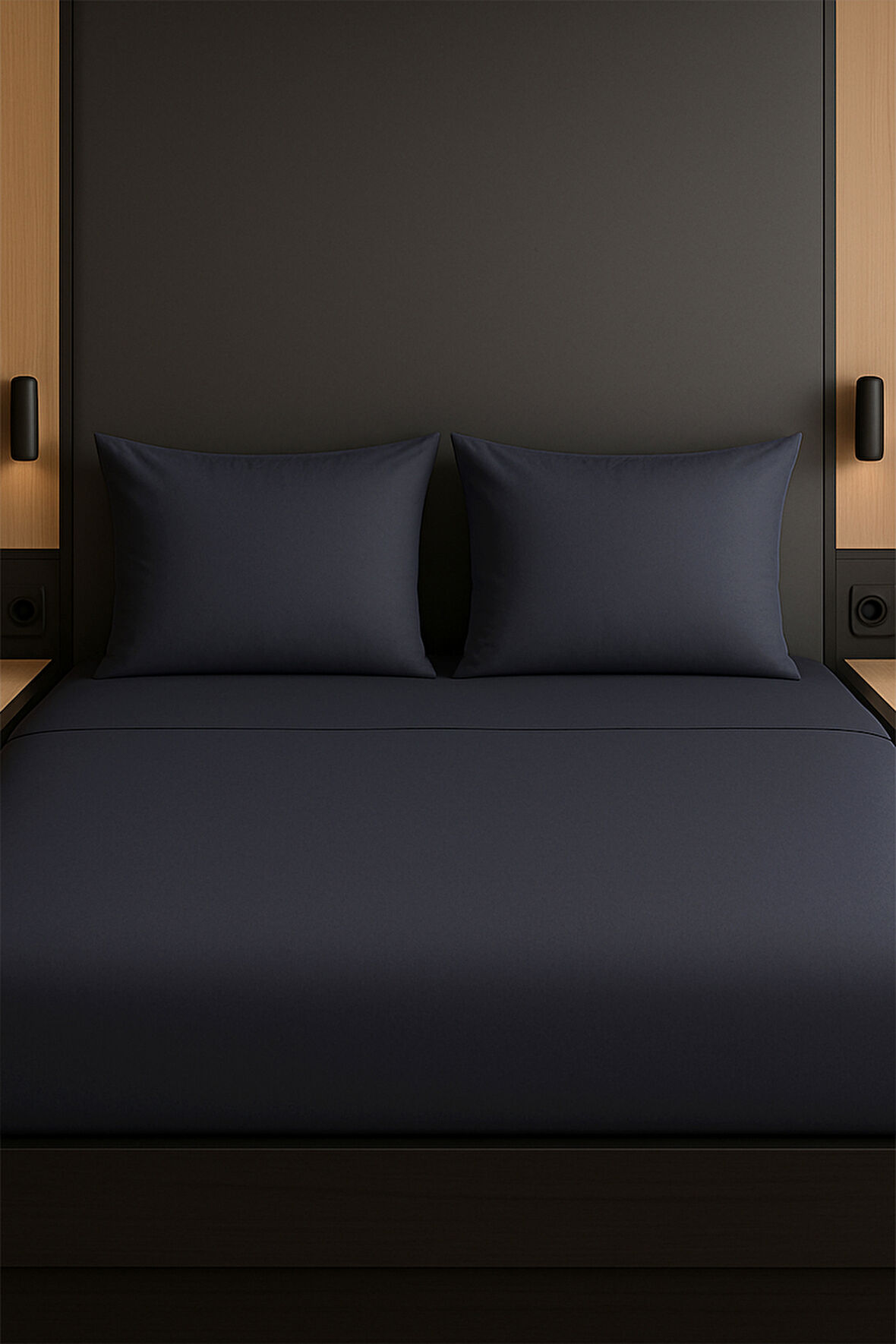 Çift Kişilik Nevresim Takımı Antrasit %100 Pamuk