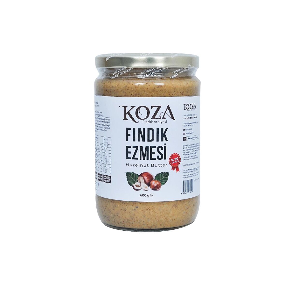 Fındık Ezmesi Şekersiz 600gr