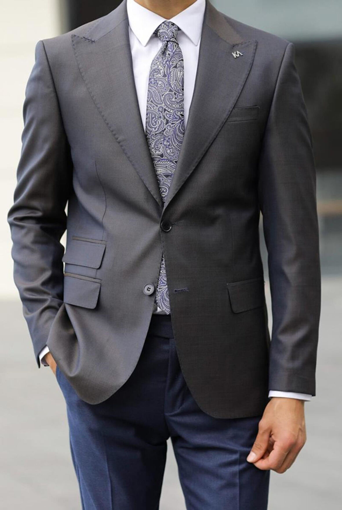Nefes Alabilir Kumaşlı Erkek Slim Fit Ceket