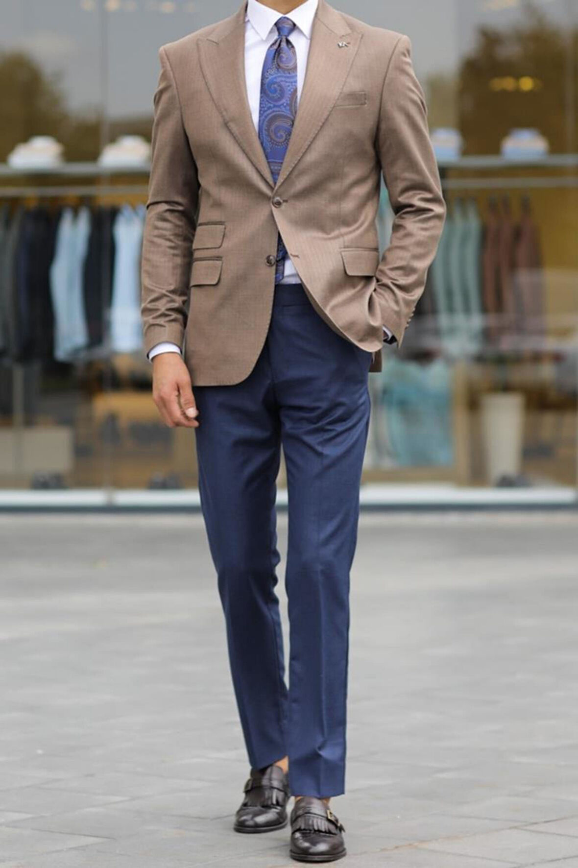 Şık Yünlü Erkek Slim Fit Ceket