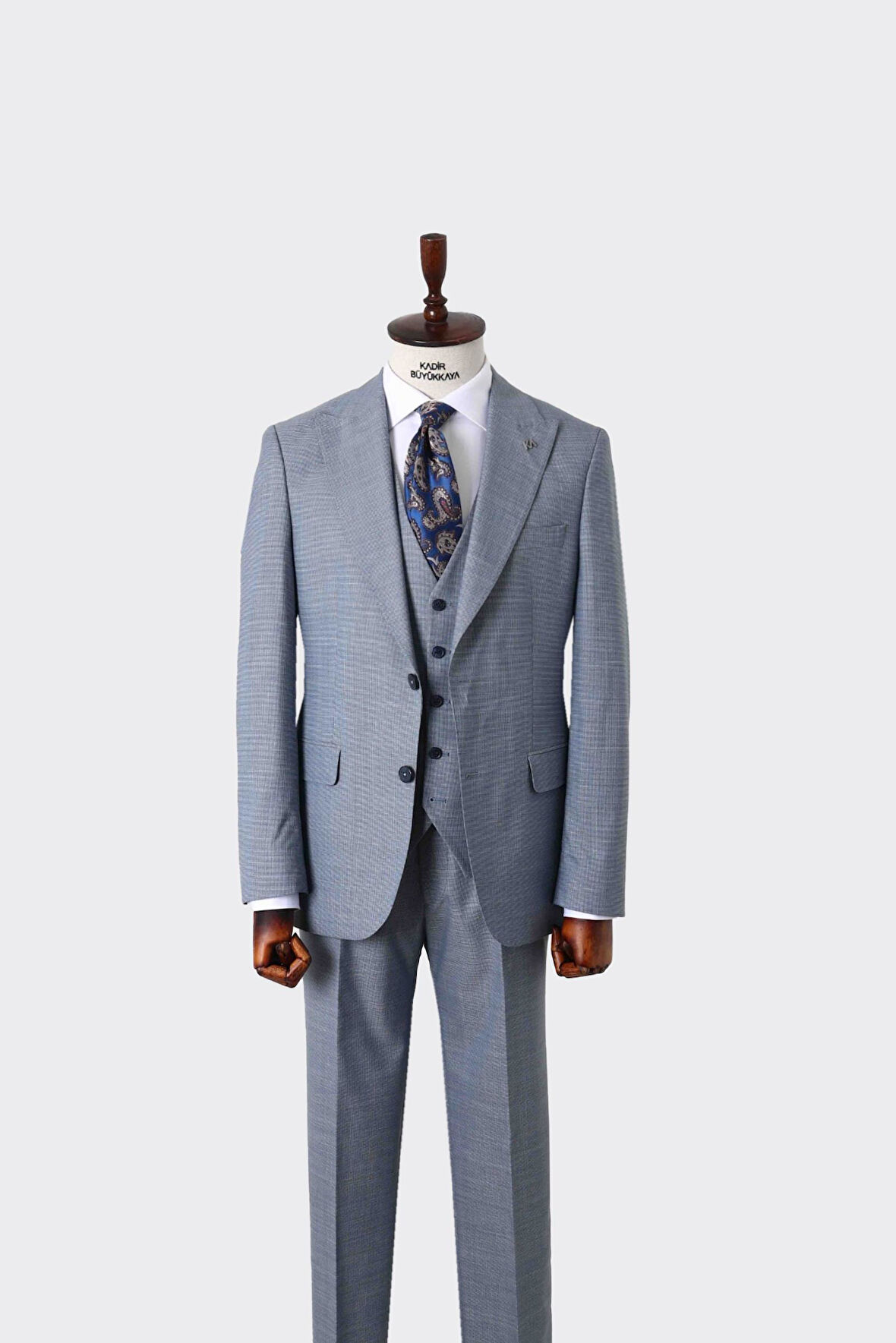 Slim Fit Viskon Karışımlı Yelekli Erkek Takım Elbise - Rahat ve Şık