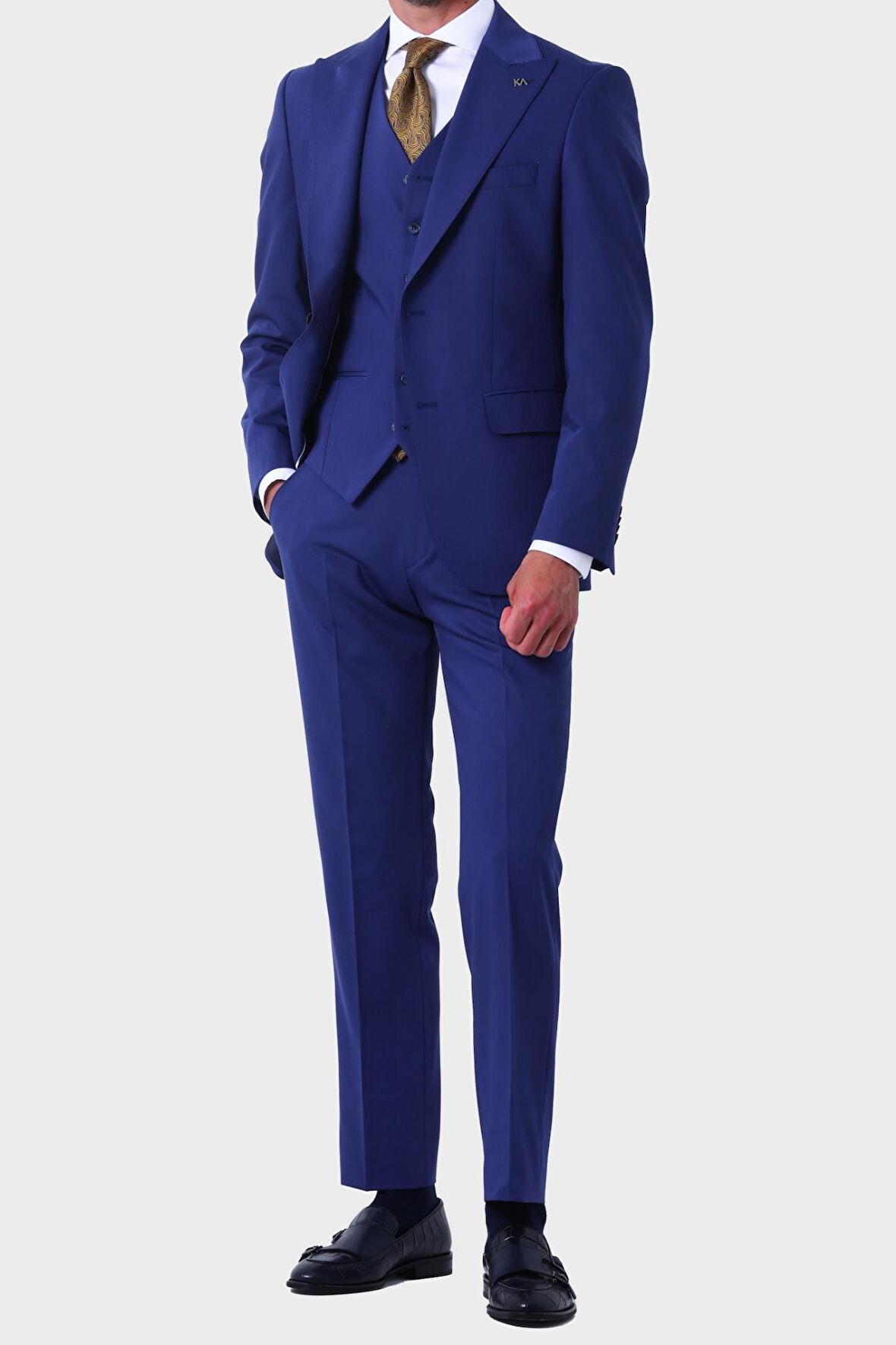 Modern ve Zarif Yelekli Erkek Takım Elbise - Slim Fit Dört Mevsim