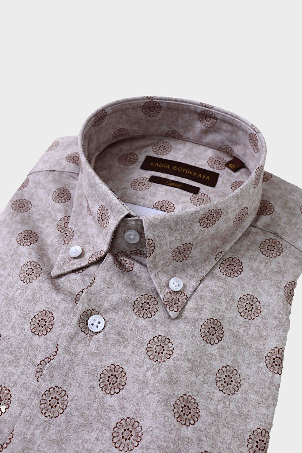 Nefes Alabilen Kumaşlı Yaka Düğmeli Erkek Gömlek-KAW4632S