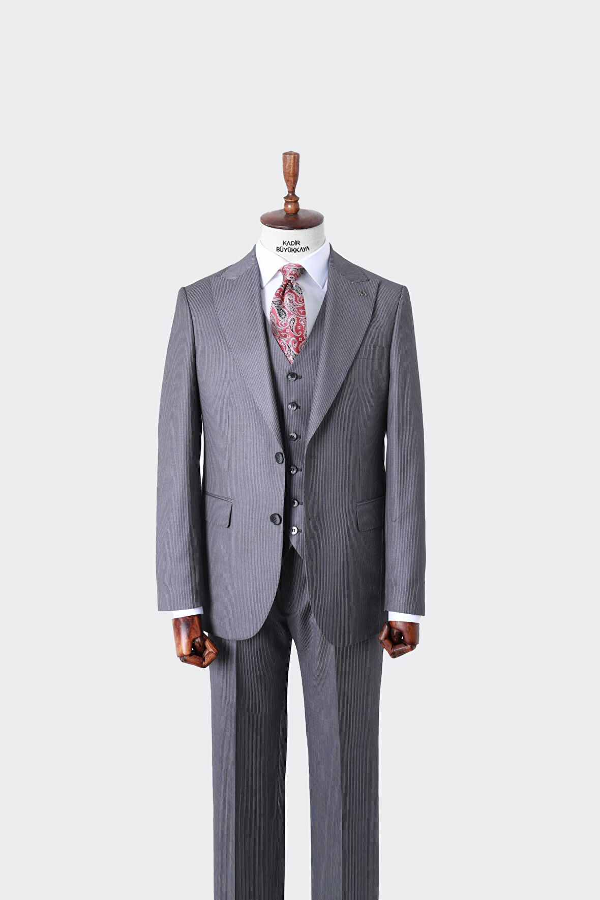 Slim Fit Yelekli Erkek Takım Elbise - Viskon Karışımlı Kumaş Şık ve Rahat