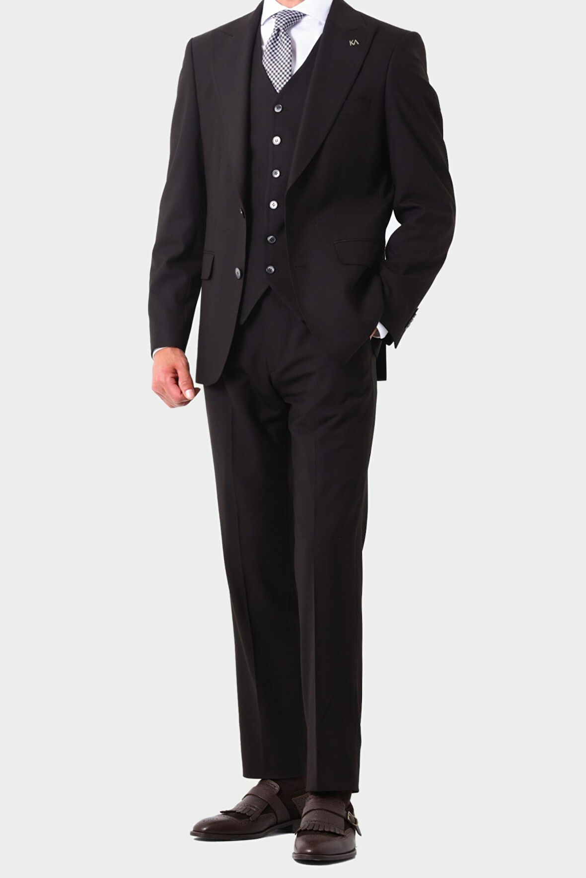 Dört Mevsim Kullanılabilir Yelekli Erkek Takım Elbise - Slim Fit Şık