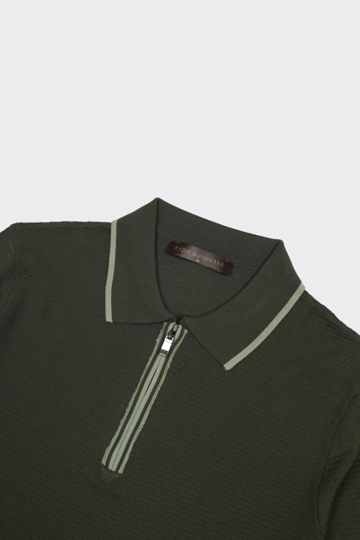 Fermuarlı Polo Yaka Kısa Kol Erkek T-Shirt