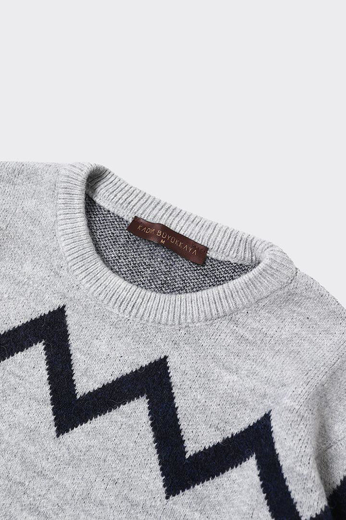 Erkek Pamuklu Klasik Bisiklet Yaka Kazak