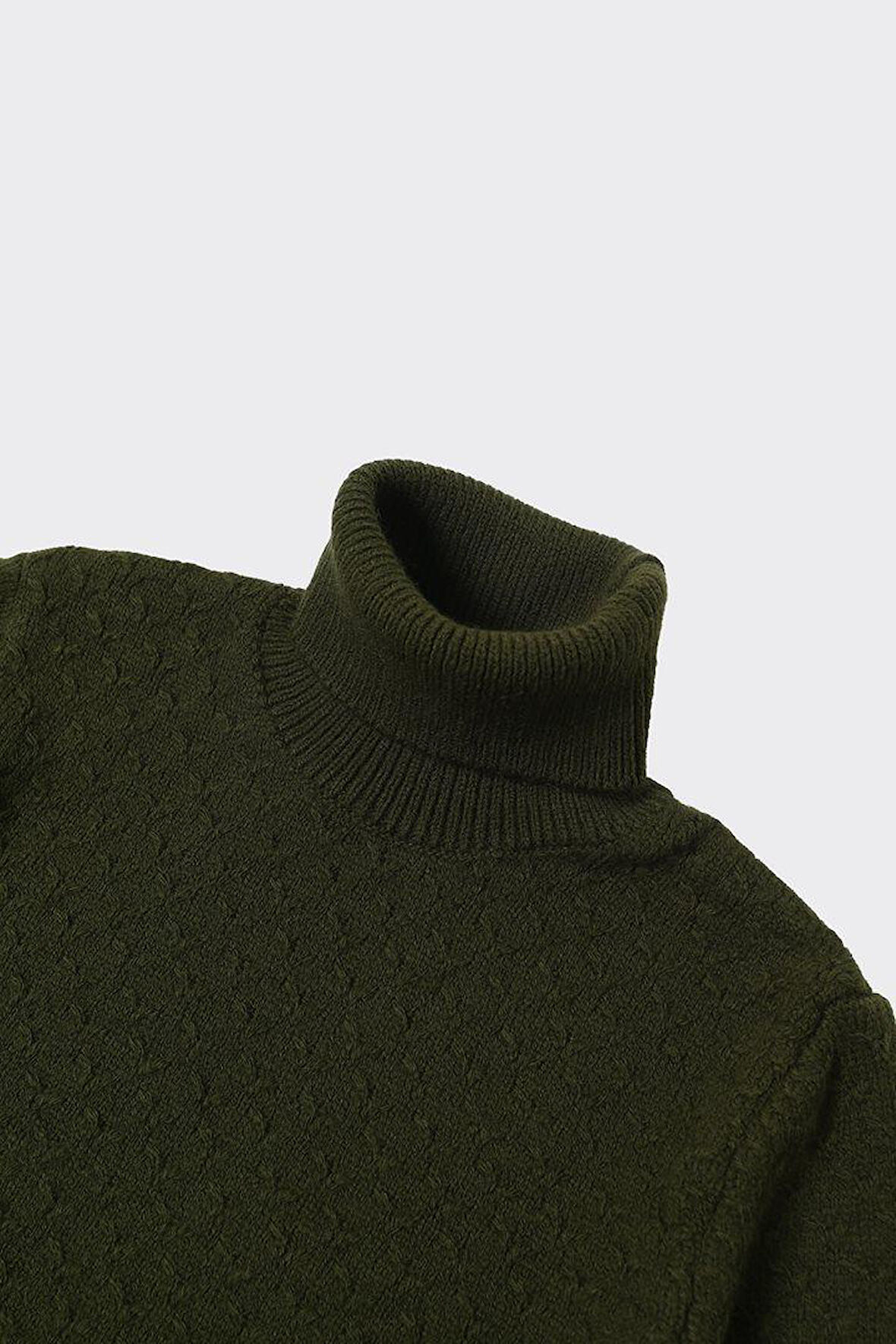 Klasik Tam Balıkçı Yaka Erkek Pamuklu Kazak