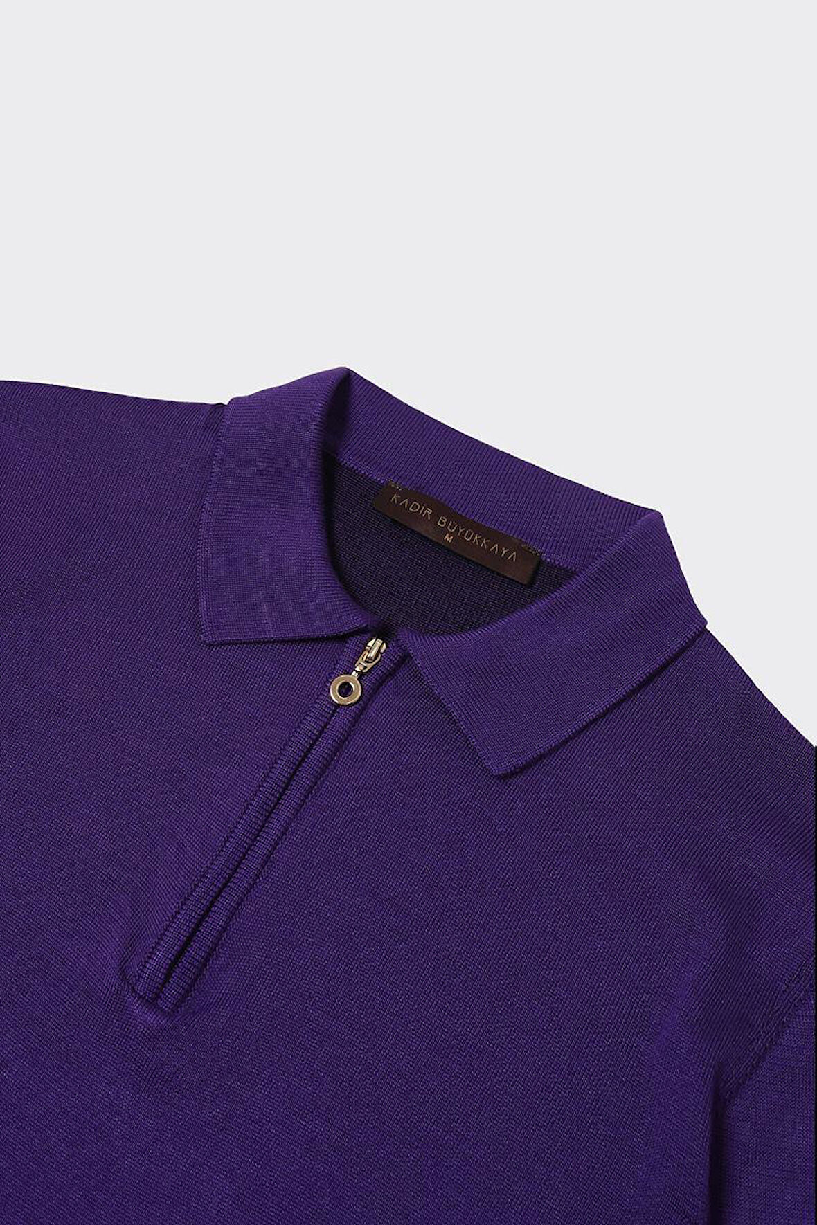 Fermuarlı Polo Yaka Erkek Pamuklu Triko Kazak