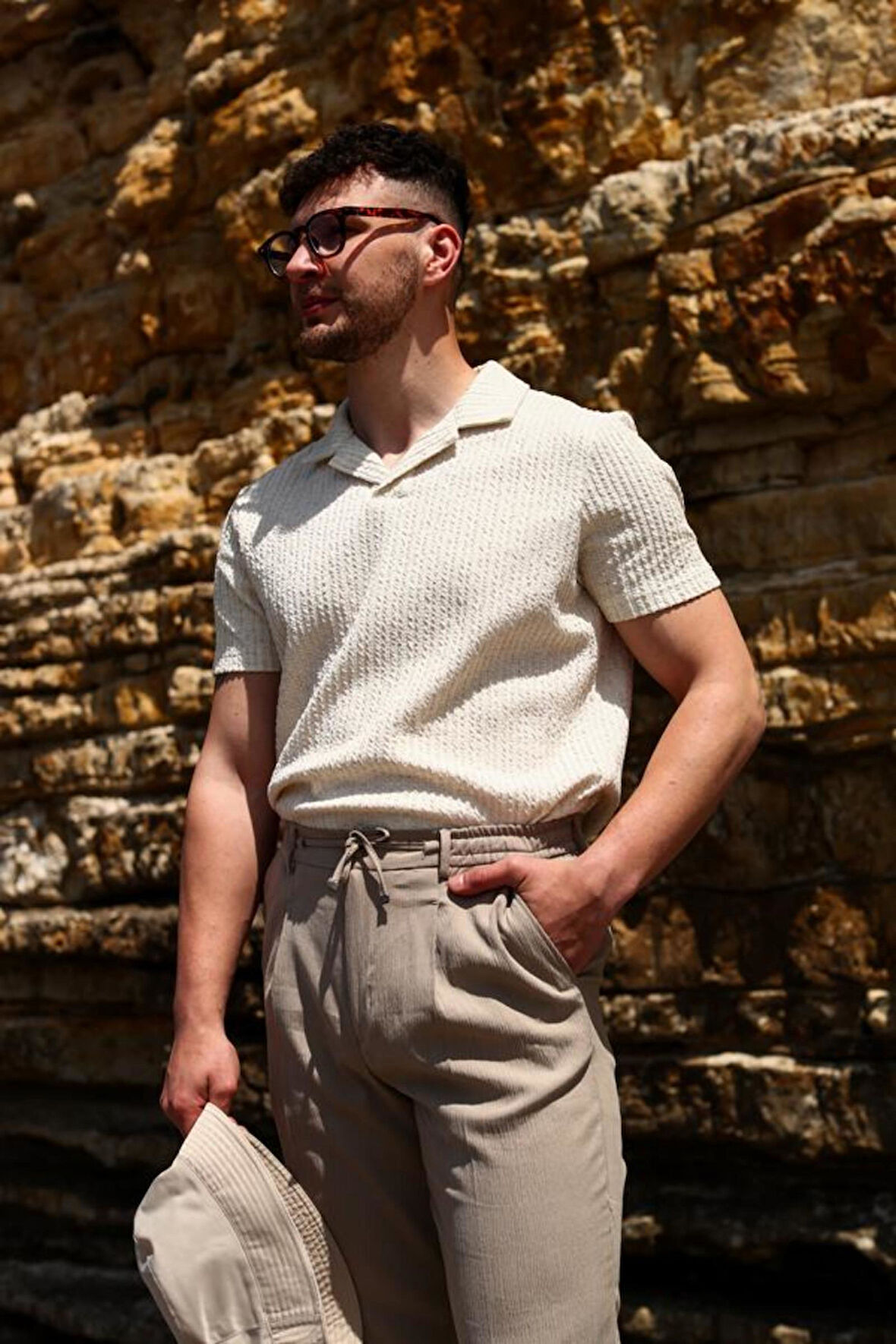 Düğmeli Polo Yaka Kısa Kol Erkek T-Shirt