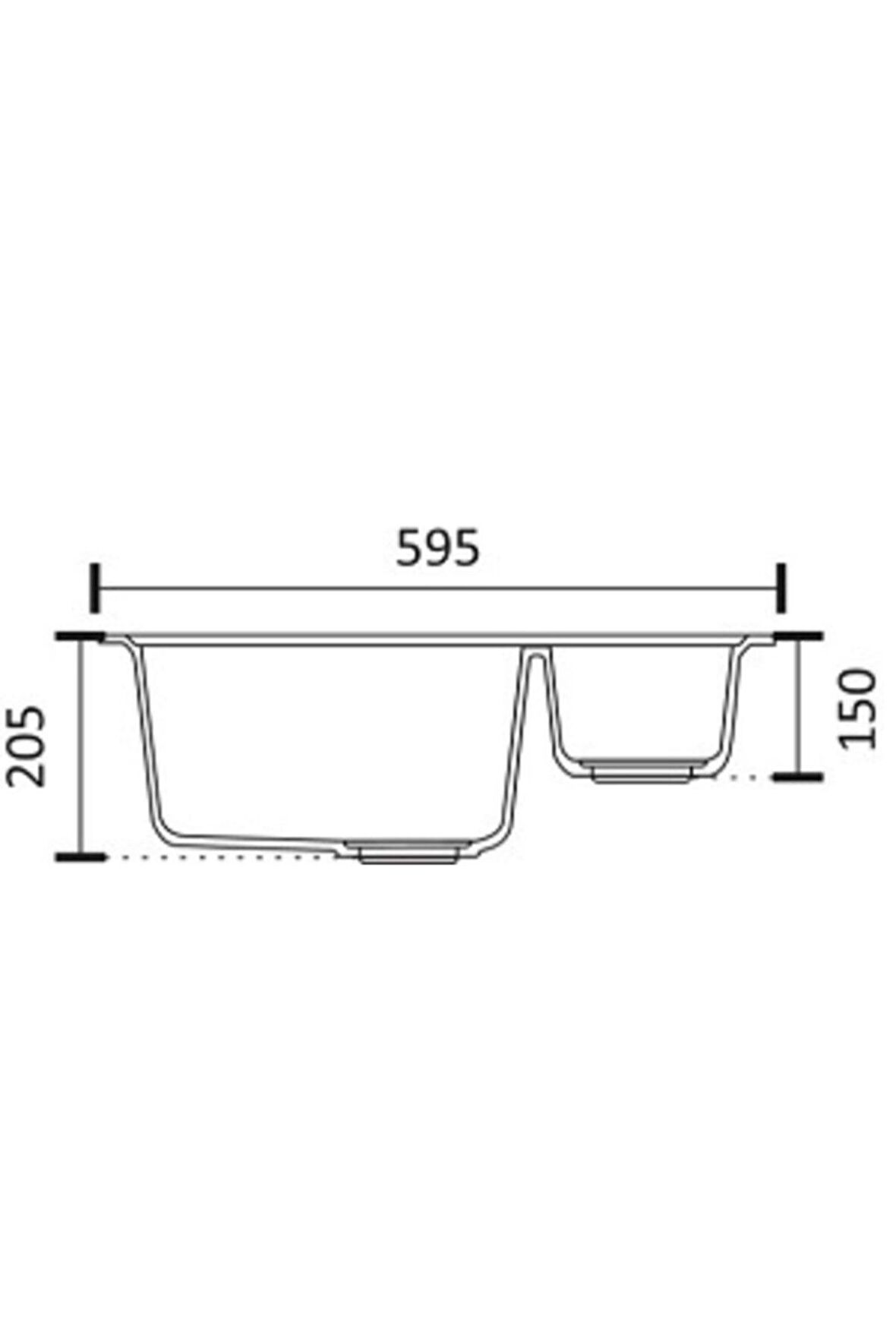 Global 50x60 Cm Antrasit Granit Evye + Sifon Bağlantı Hortumları GRNT0067