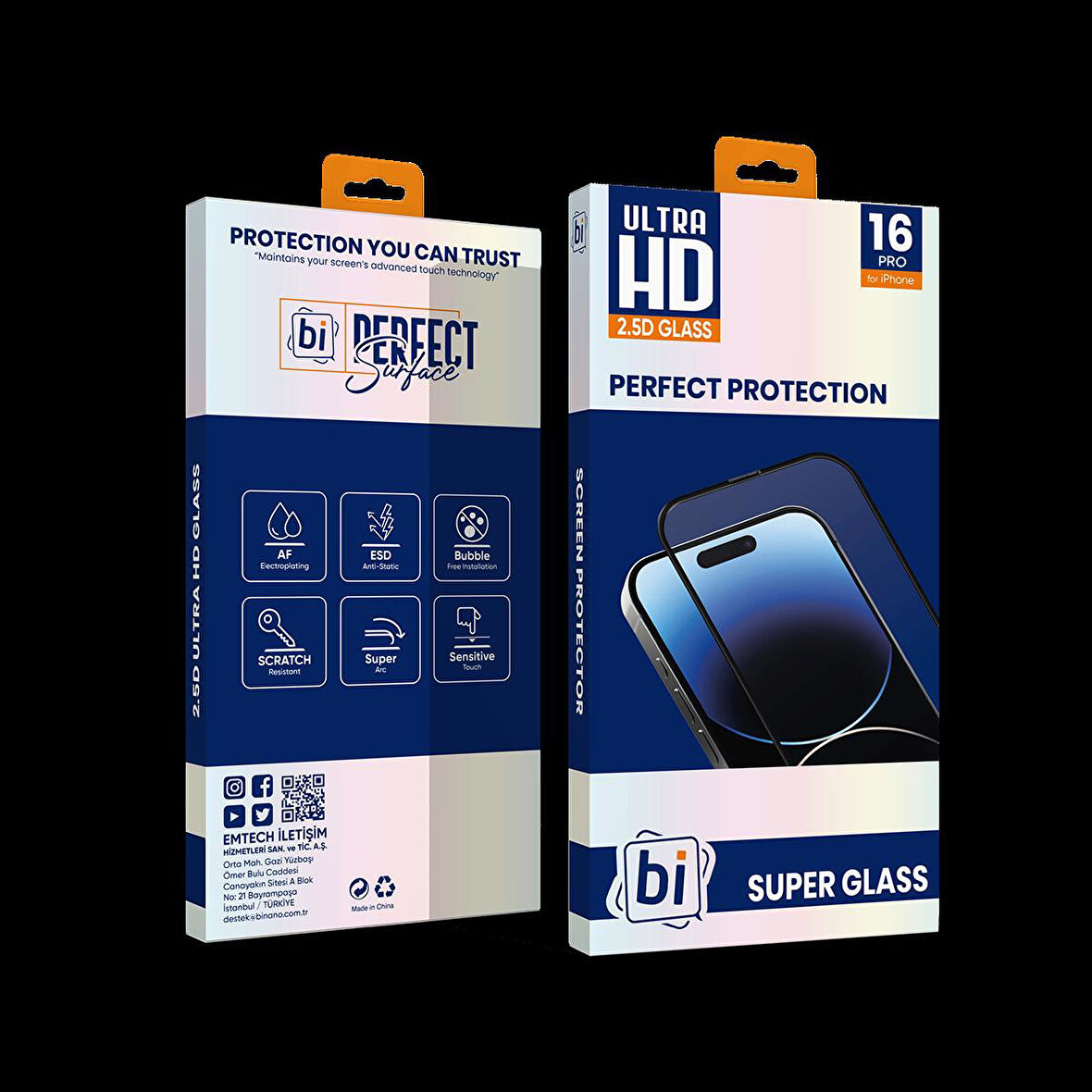 Bİ 2,5D SUPER GLASS IPHONE 16 PRO EKRAN KORUYUCU