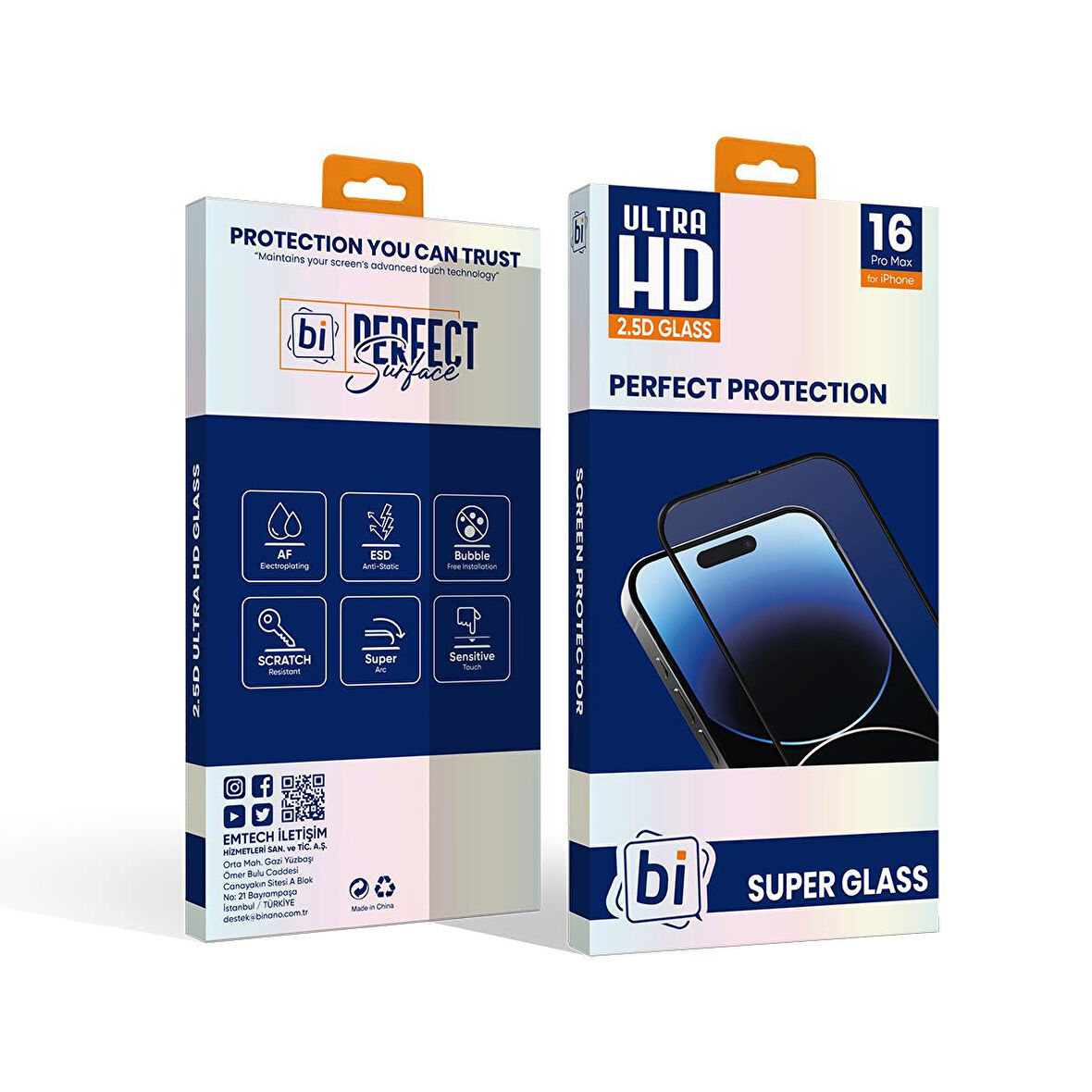 Bİ 2,5D SUPER GLASS IPHONE 16 PRO MAX EKRAN KORUYU