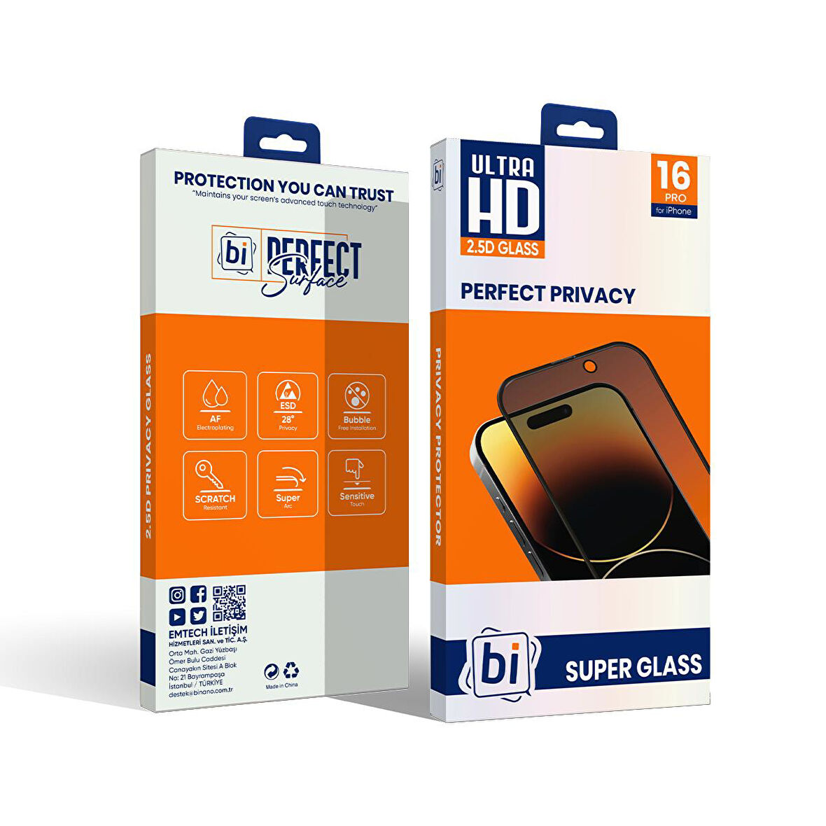 Bİ 2,5D PRIVACY SUPER GLASS IPHONE 16 PRO EKRAN KO