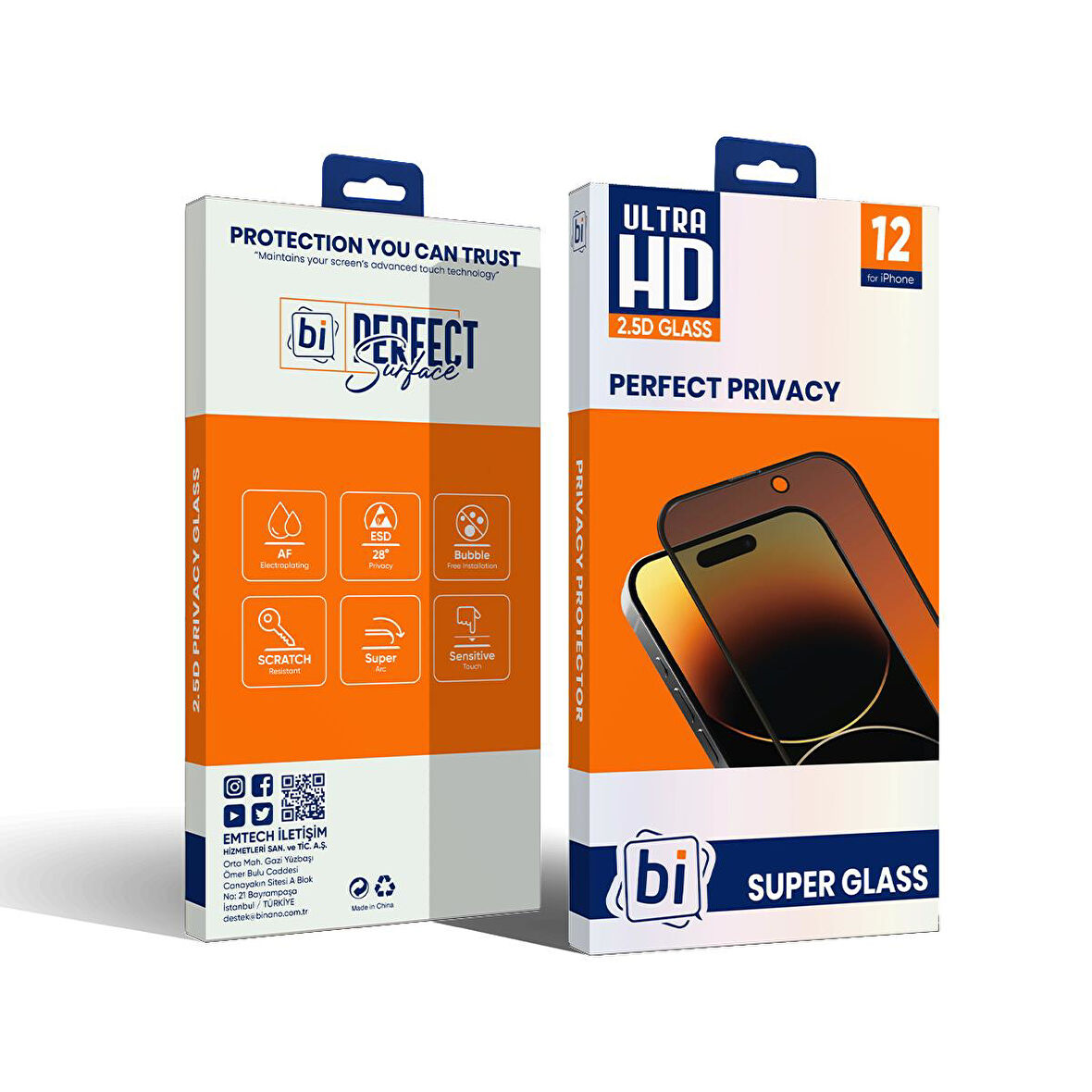 Bİ 2,5D PRIVACY SUPER GLASS IPHONE 12/12 PRO EKRAN