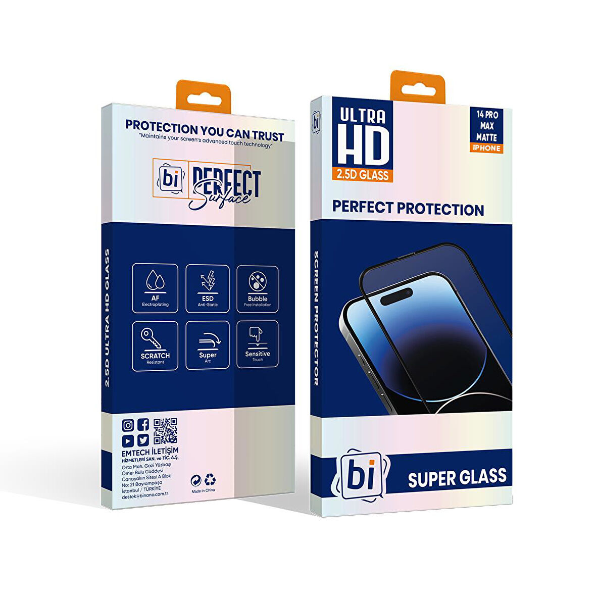 Bİ 2,5D SUPER GLASS MAT IPHONE 14 PRO MAX EKRAN KORUYUCU