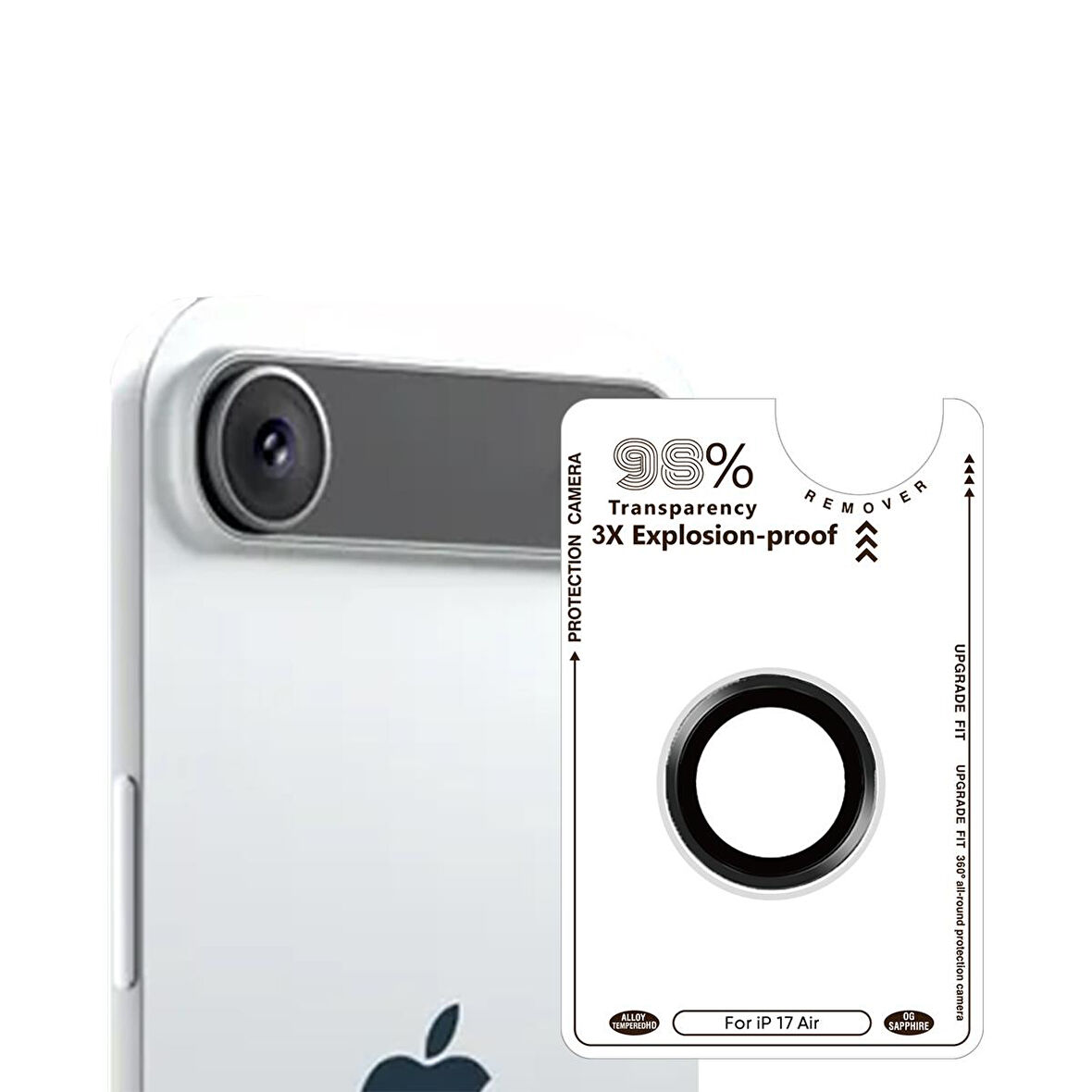 BİNANO IPHONE 17 AIR SAFİR SİYAH KAMERA KORUYUCU