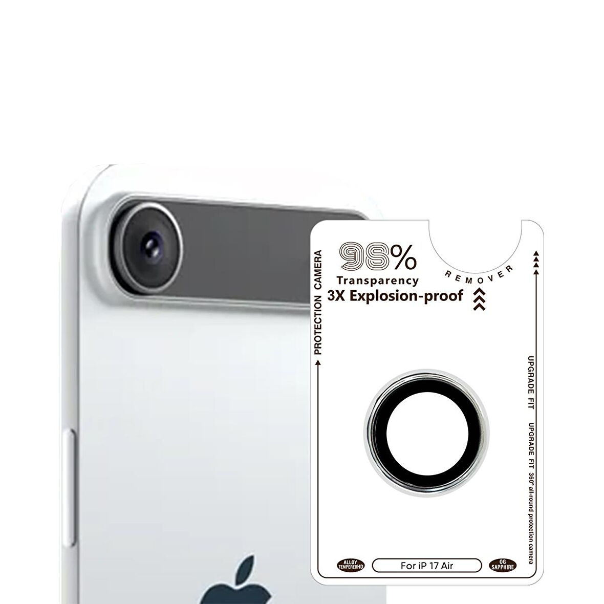 BİNANO IPHONE 17 AIR SAFİR SİLVER KAMERA KORUYUCU