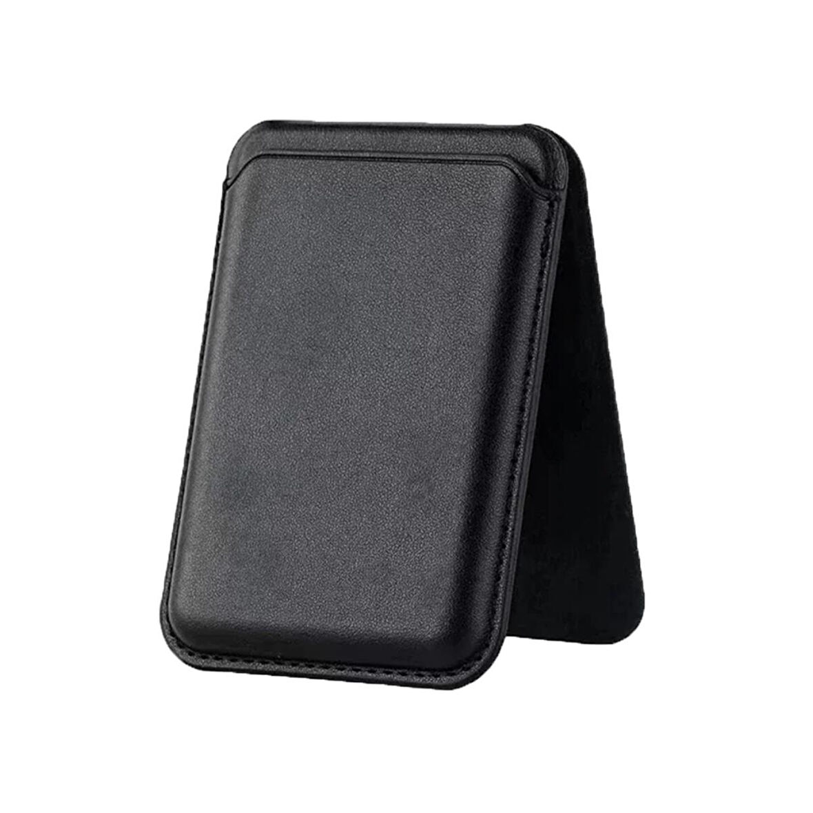 E2M MAGSAFE STANDLI DERİ CÜZDAN SİYAH