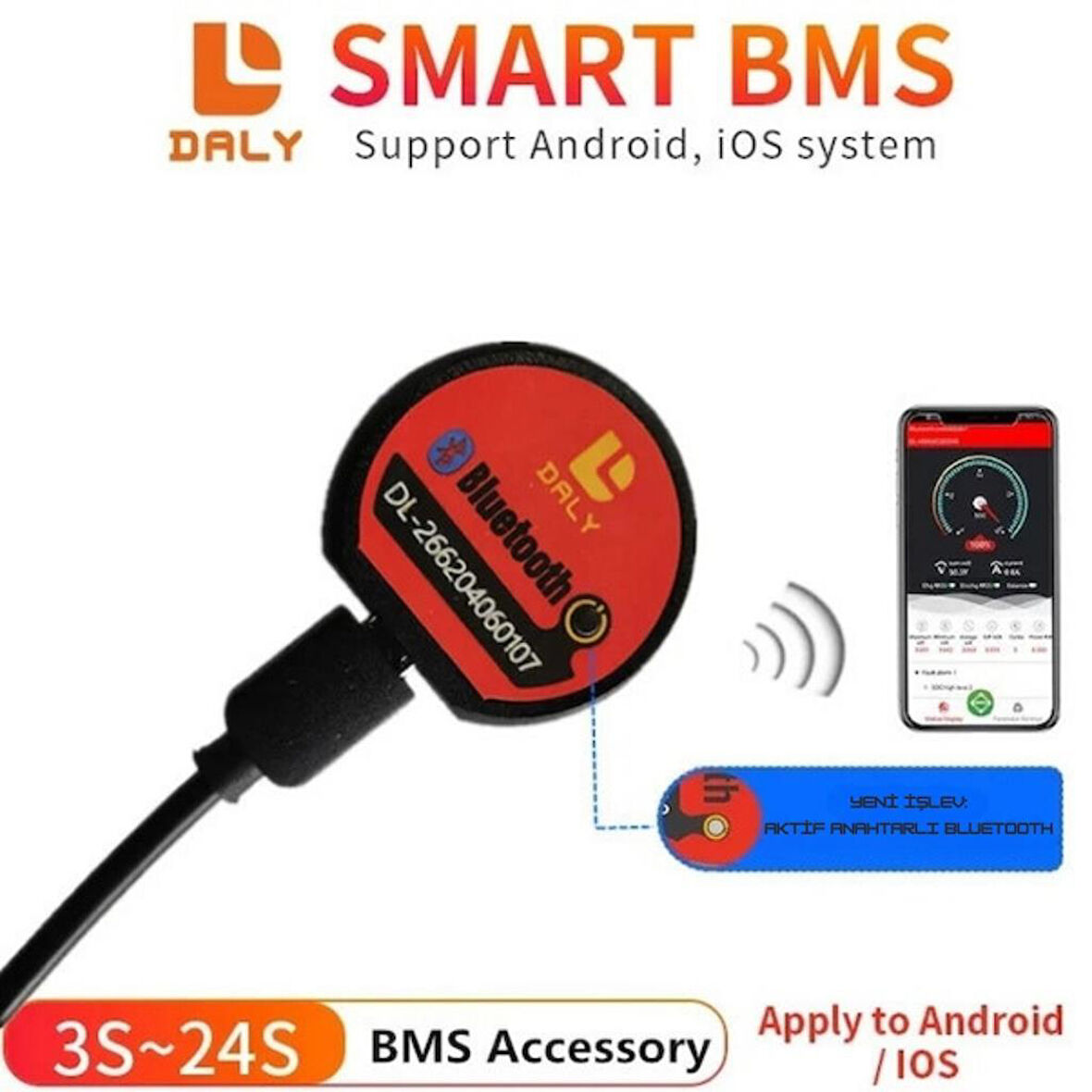 Daly Smart BMS Bluetooth Modül Adaptörü