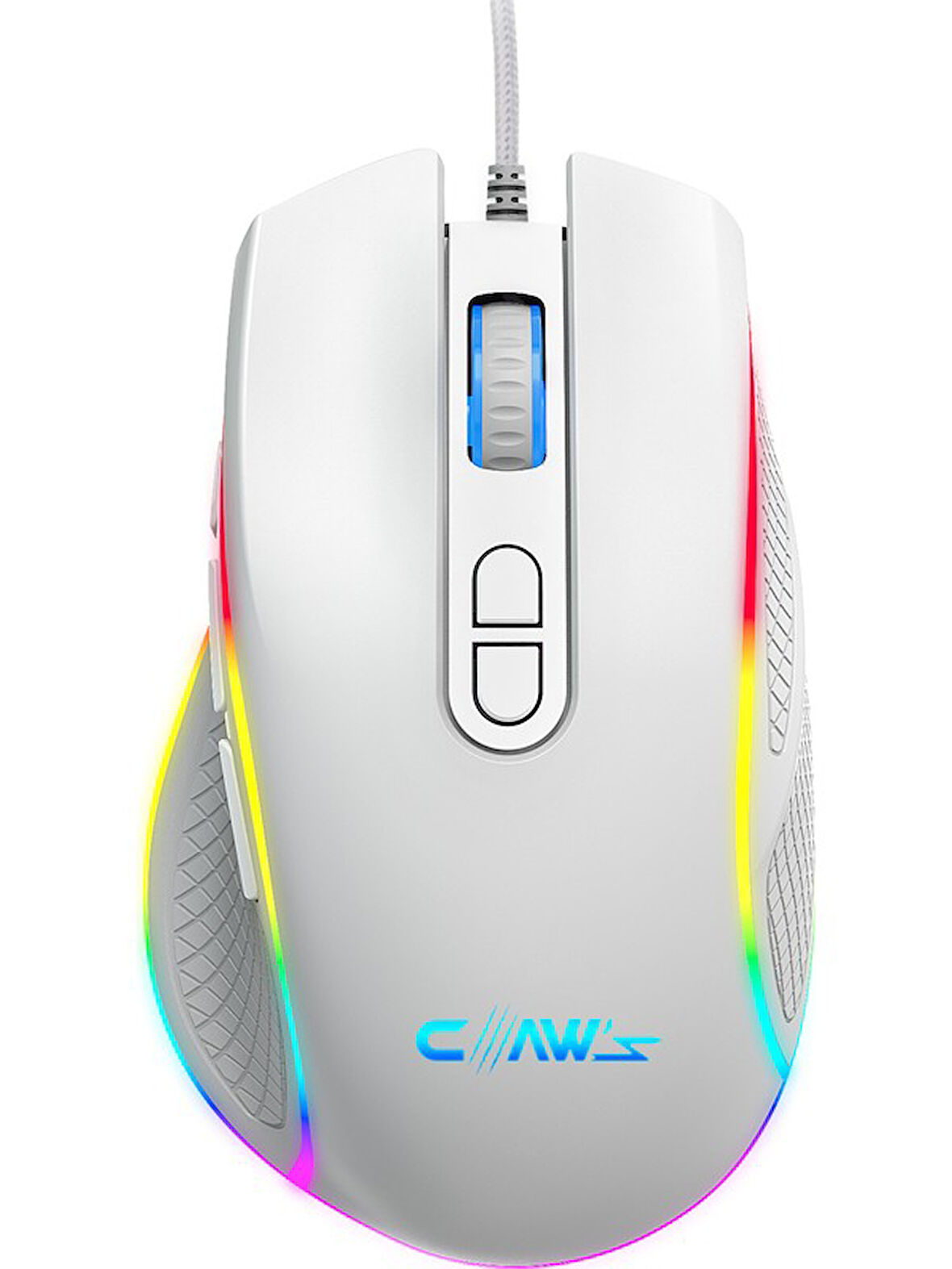 Claw's Nova V1 12800 Dpi Wide RGB Özel ABS Doku & Claw's Reflex Örgü Kablolu Ekstra Fire Butonlu Gaming Mouse - Beyaz OUTLET