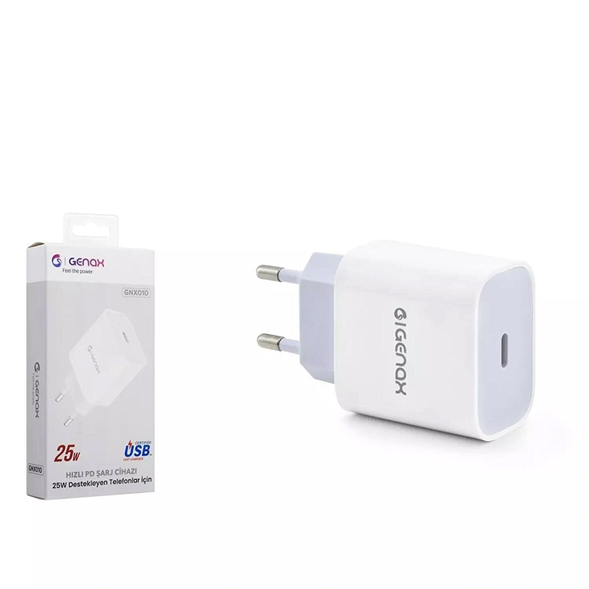 GENAX GNX010 TYPE-C PD ŞARJ ADAPTÖRÜ 25W BEYAZ