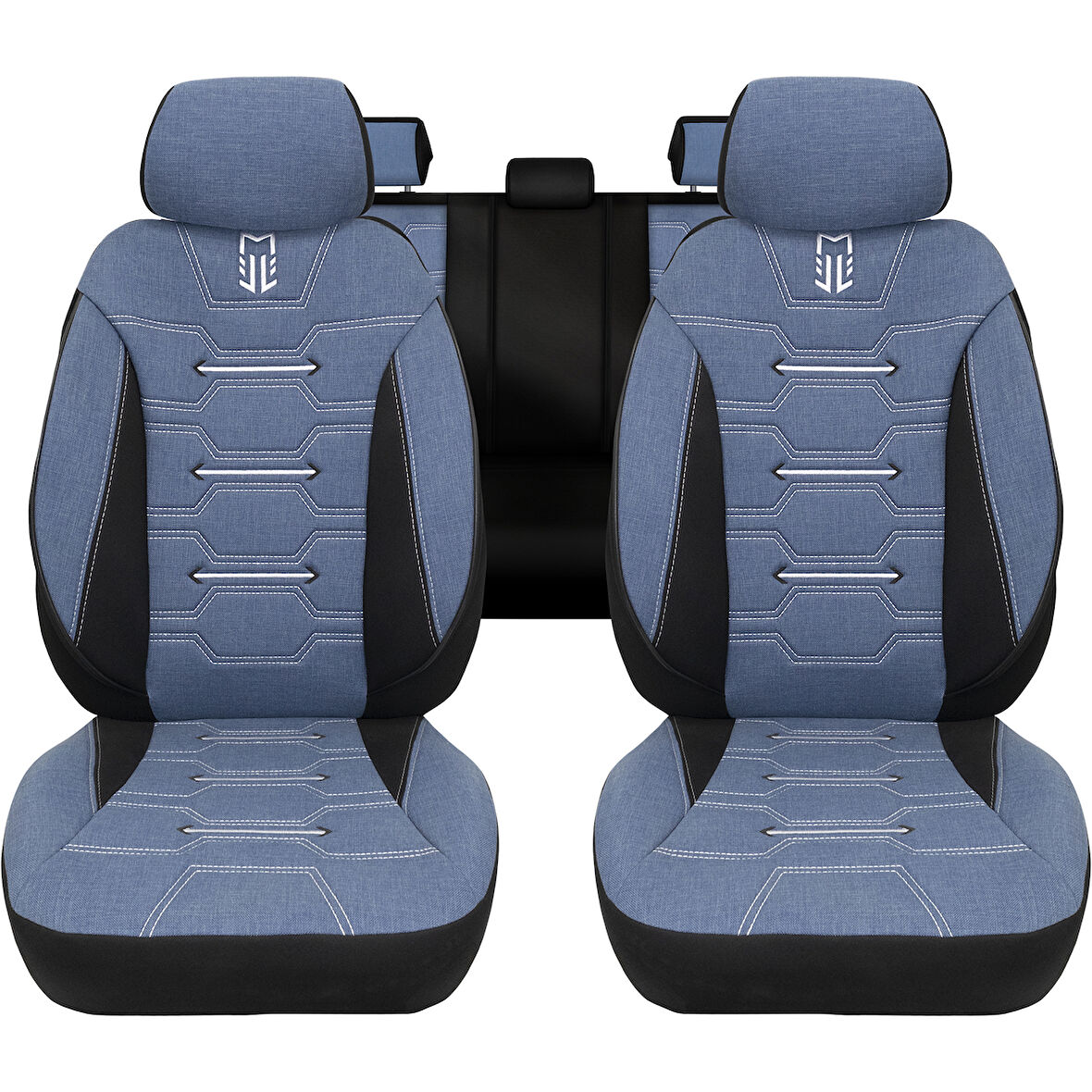 Minderland FA Serisi - Honda Legend ile uyumlu Koltuk Kılıfı, Keten / Mavi Melanj