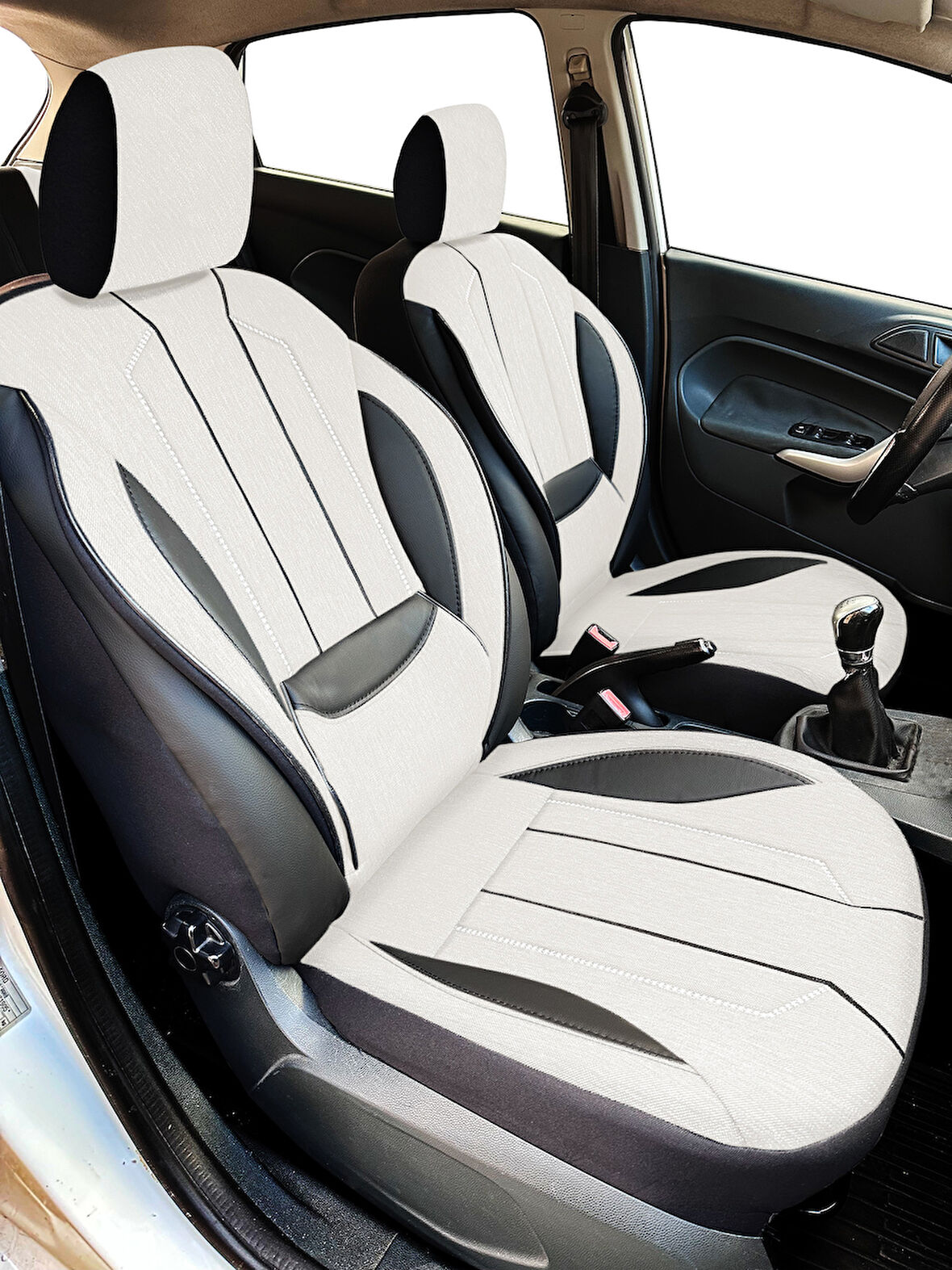 Minderland Axiom Comfort Serisi - Ford Mondeo ile uyumlu Koltuk Kılıfı, Keten / Kemik