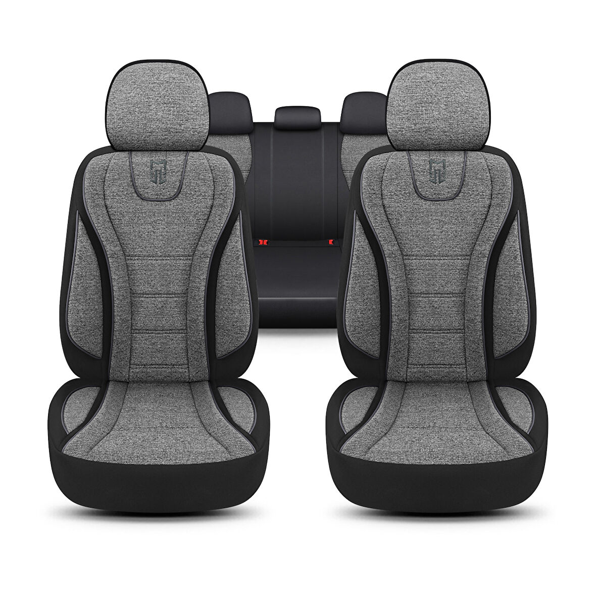 City Serisi BMW X3 2003-2010 ile Uyumlu Koltuk Kılıfı, Gri-Siyah