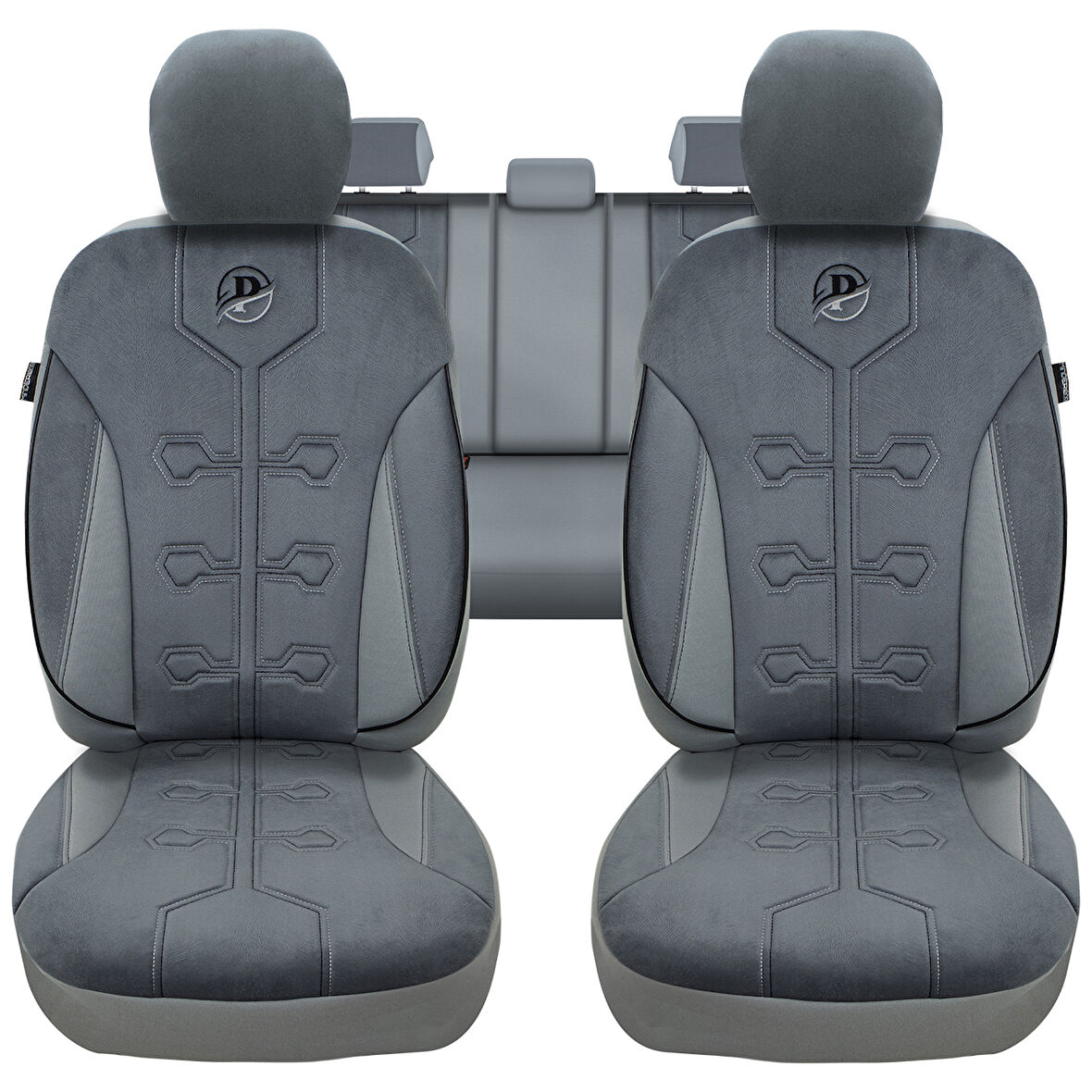 Minderland FA Serisi - Hyundai Grandeur ile uyumlu Koltuk Kılıfı, Tay Tüyü / Füme